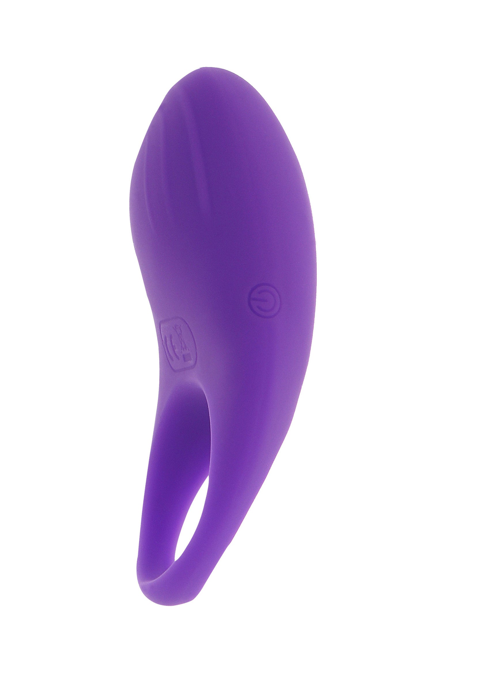 Vibromasseur pour couple violet pour le plaisir intime.; Paarse vibrerende cockring voor intiem plezier.; Purple vibrating cockring for intimate pleasure.