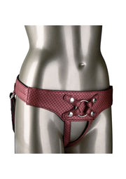 Harnais de lingerie bordeaux avec anneaux, pour une touche audacieuse et élégante.; Bordeaux lingerie harnas met ringen, voor een gedurfde en elegante touch.; Burgundy lingerie harness with rings, for a bold and elegant touch.