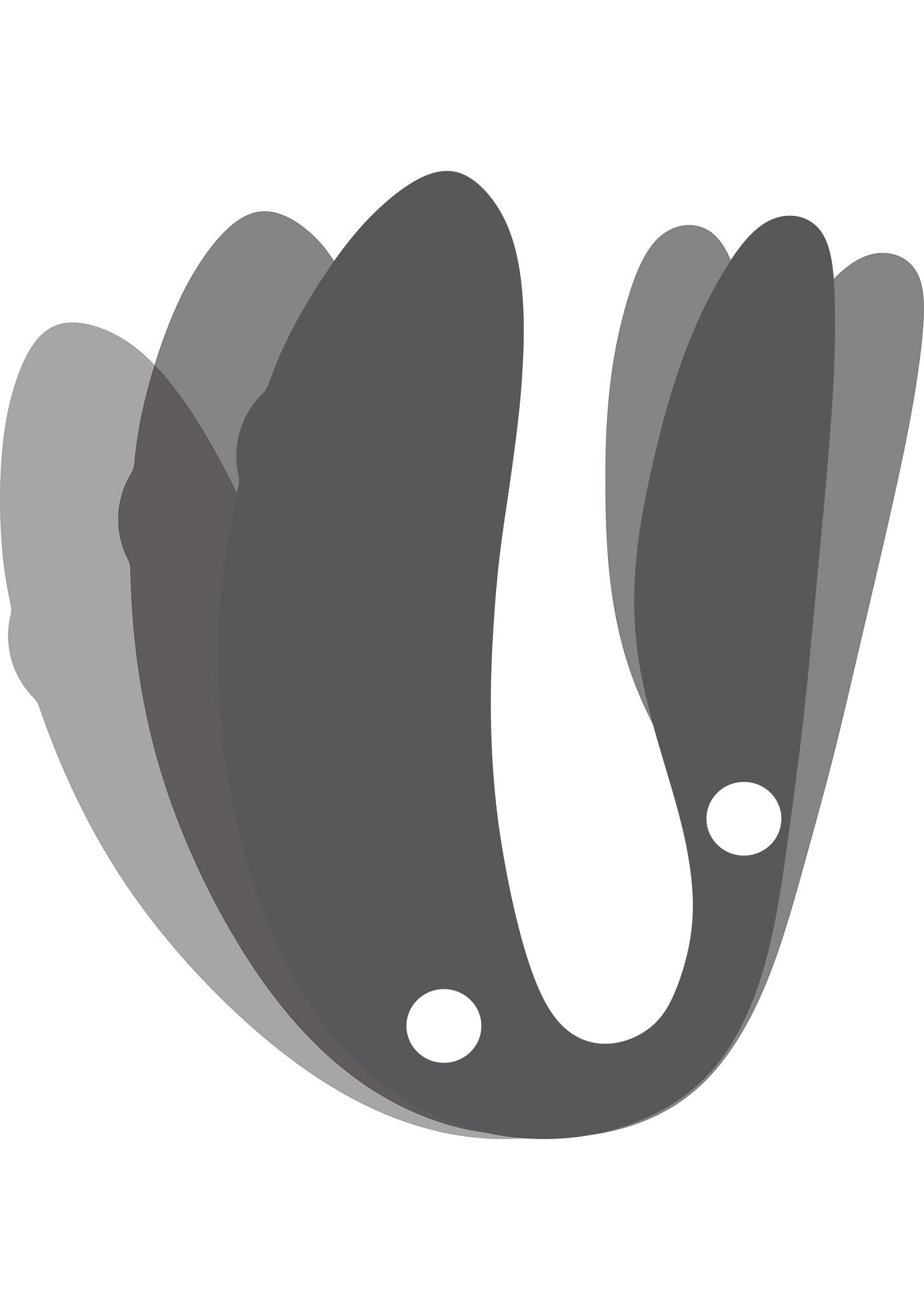 Protège-dents unisexe gris et blanc, idéal pour le sport et le confort.; Grijs-wit unisex bit, ideaal voor sport en comfort.; Gray and white unisex mouthguard, ideal for sports and comfort.