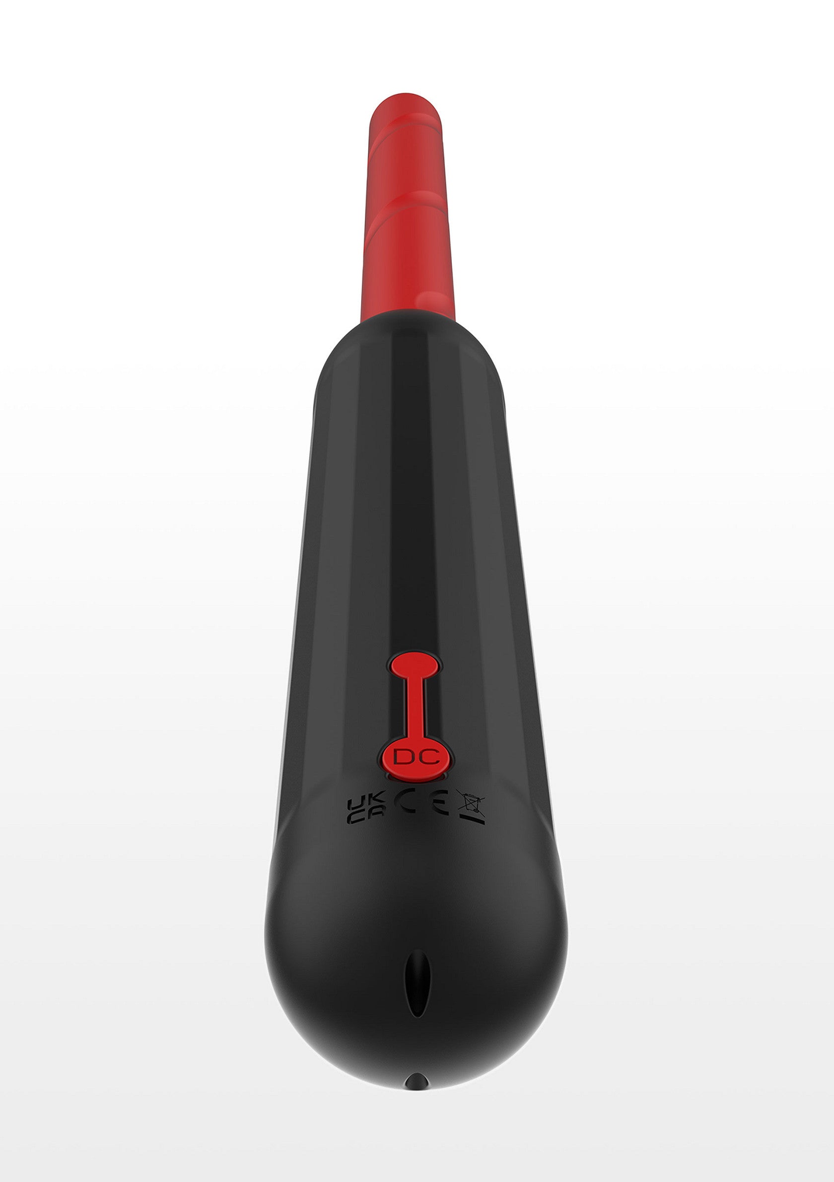 Masseur personnel noir et rouge pour le bien-être et la détente. Compact et facile à utiliser.; Zwarte en rode persoonlijke stimulator voor welzijn en ontspanning. Compact en gemakkelijk te gebruiken.; Black and red personal massager for wellness and relaxation. Compact and easy to use.