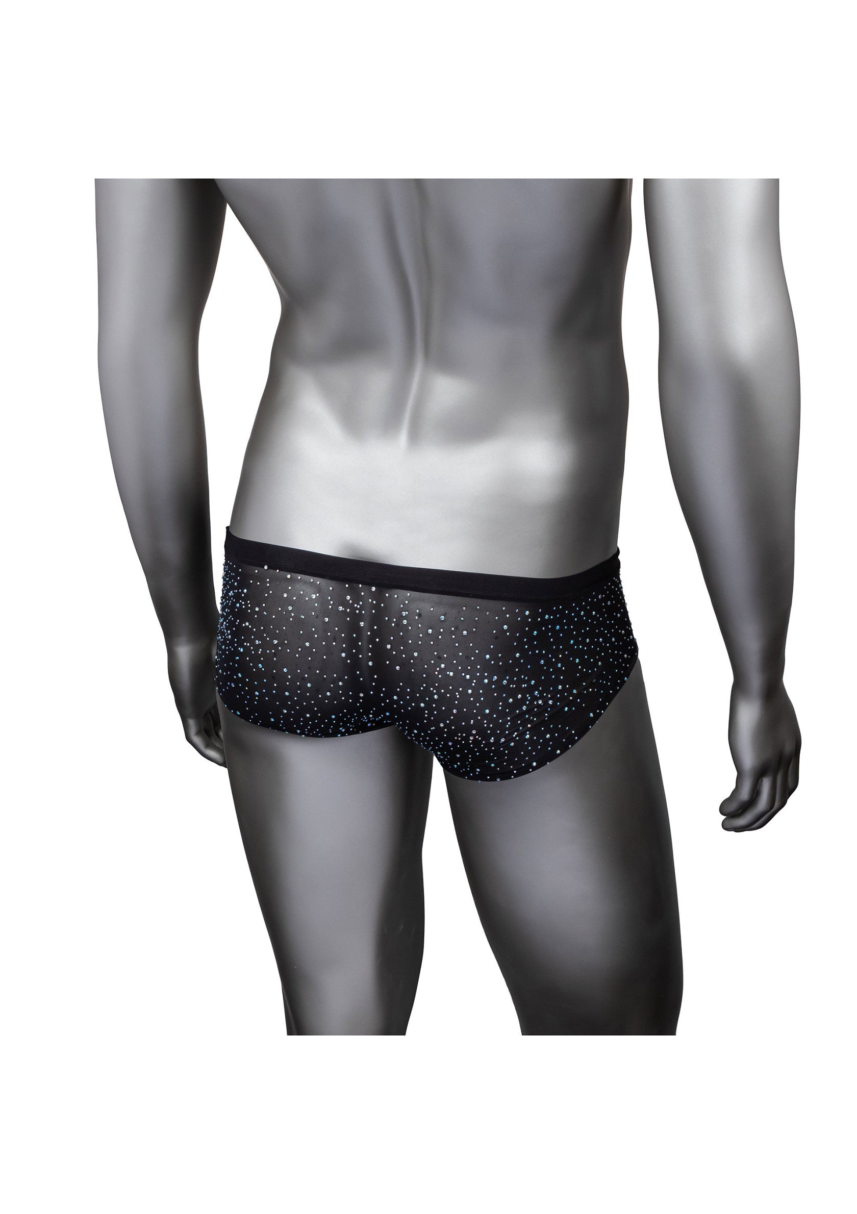 Slip homme noir à pois argentés, élégant et confortable. Idéal pour une touche de style unique dans votre garde-robe.; Zwarte herenslip met zilveren stippen, elegant en comfortabel. Ideaal voor een unieke stijl in je garderobe.; Black men's briefs with silver dots, stylish and comfortable. Perfect for adding a unique touch to your wardrobe.