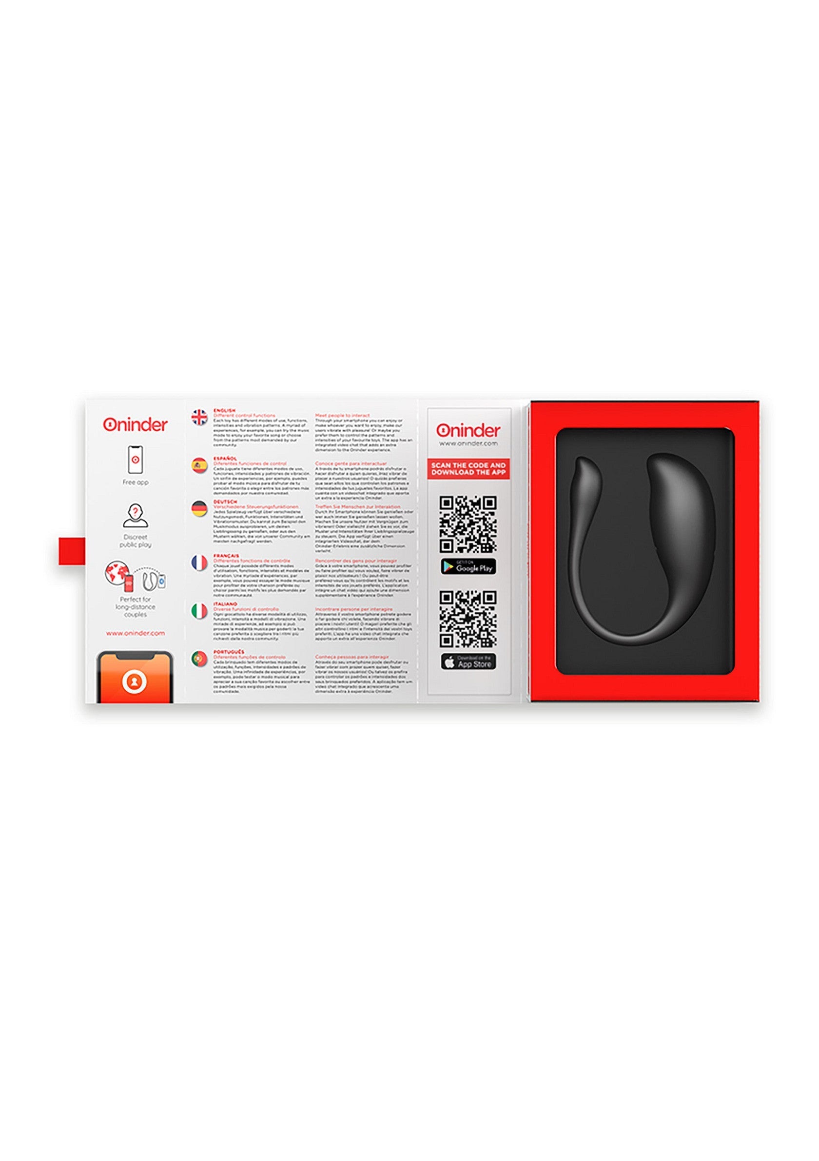 Ondinder dans son emballage. Découvrez le plaisir avec ce produit innovant et élégant.; Ondinder in verpakking. Ontdek genot met dit innovatieve en elegante product.; Ondinder in packaging. Discover pleasure with this innovative and elegant product.