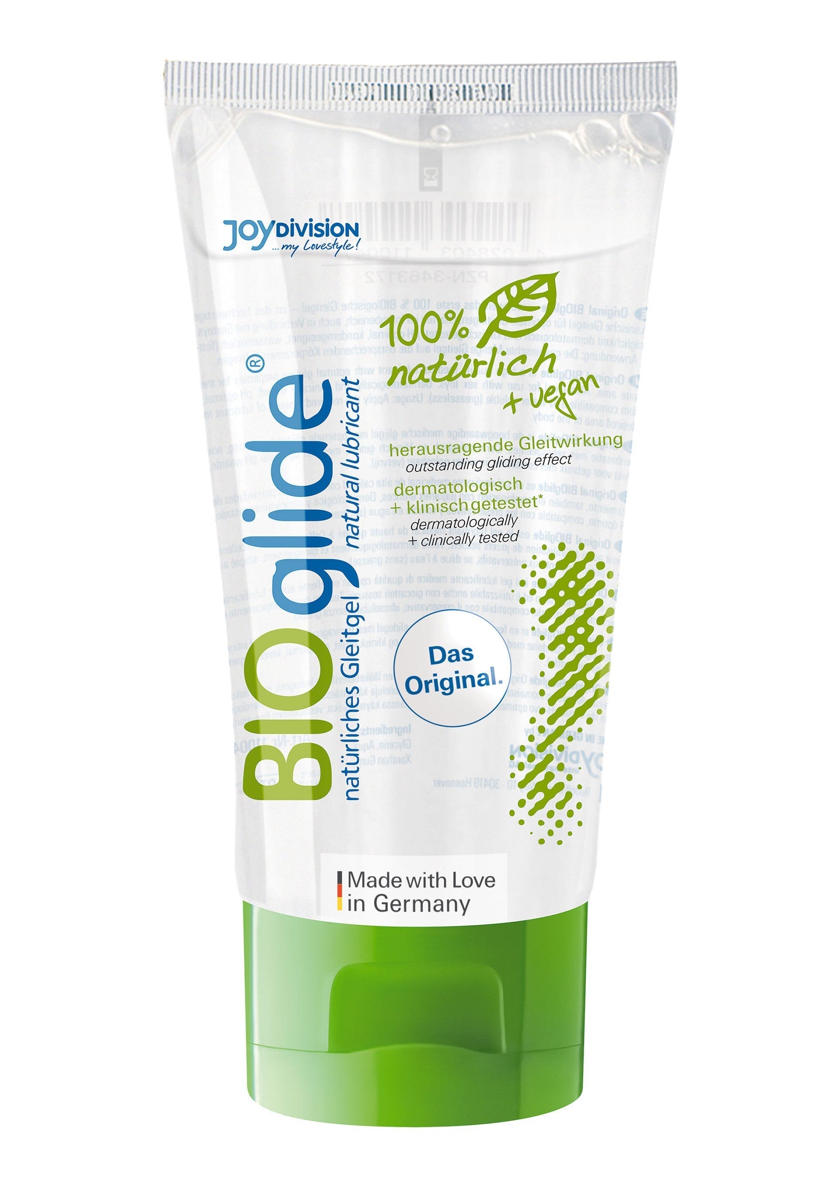 BioGlide lubrifiant naturel et vegan. Hydratant et doux pour une expérience intime agréable.; BioGlide natuurlijke en vegan glijmiddel. Hydraterend en zacht voor een aangename intieme ervaring.; BioGlide natural & vegan lubricant. Moisturizing and gentle for a pleasurable intimate experience.