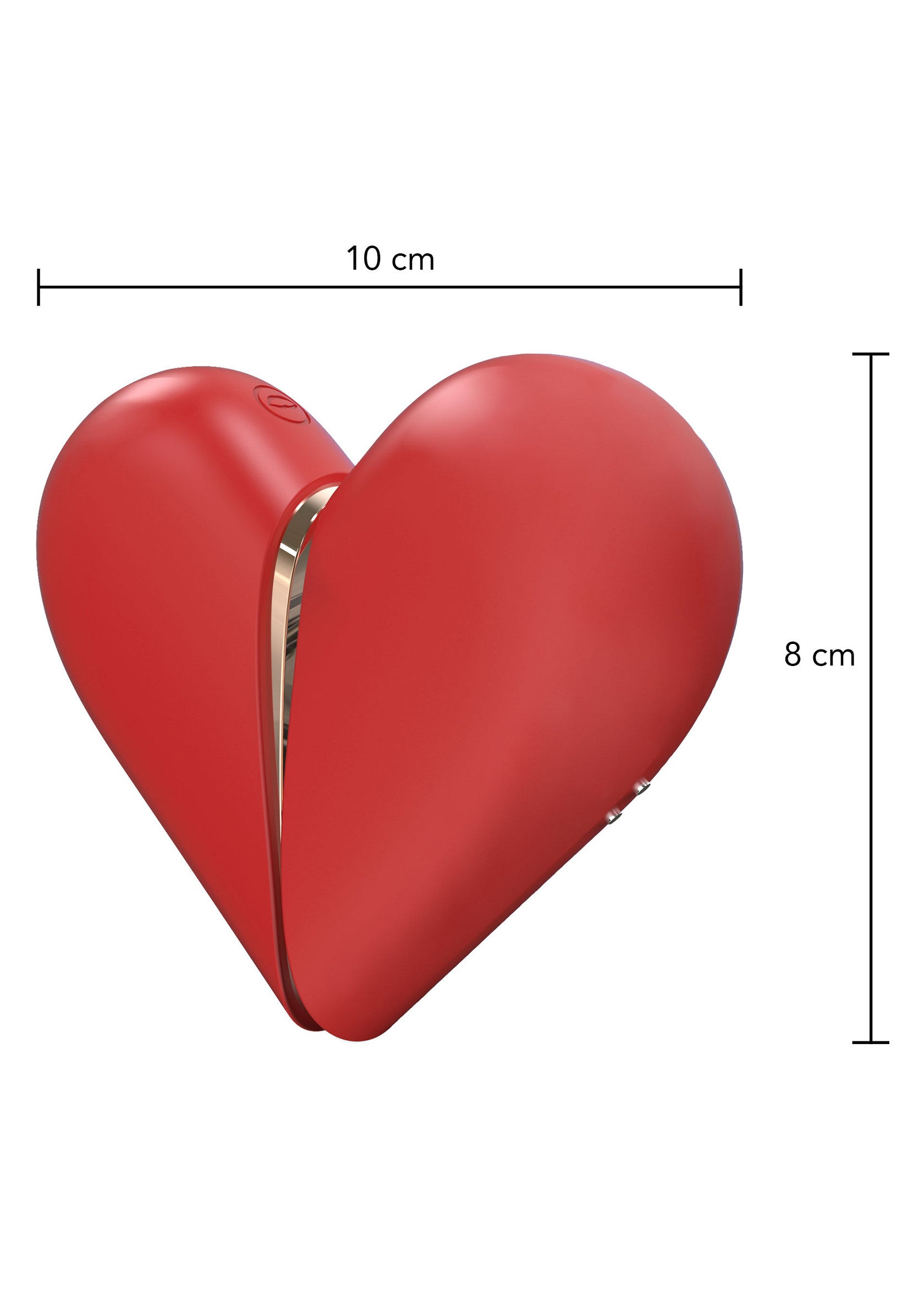 Vibromasseur en forme de coeur rouge. Dimensions : 10 cm x 8 cm. Jouet de plaisir pour adultes.; Rode hartvormige vibrator. Afmetingen: 10 cm x 8 cm. Plezierig speeltje voor volwassenen.; Red heart-shaped vibrator. Dimensions: 10 cm x 8 cm. Adult pleasure toy.