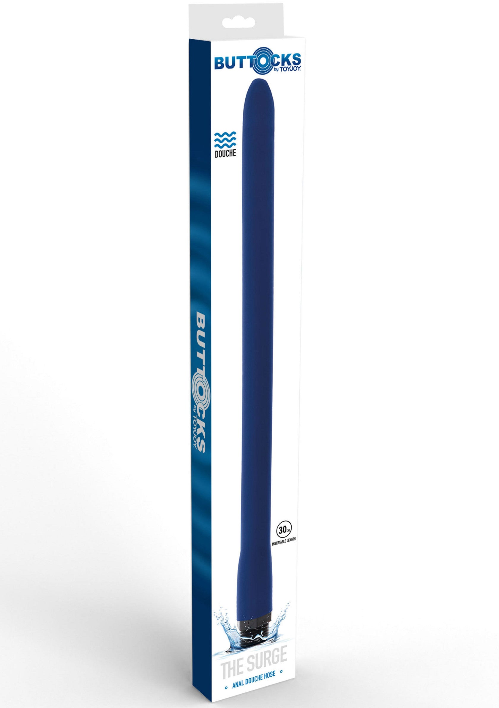 Buttocks The Surge douchette anale bleue, pour une hygiène intime optimale.; Buttocks The Surge blauwe anale douche, voor een optimale intieme hygiëne.; Buttocks The Surge blue anal douche, for optimal intimate hygiene.