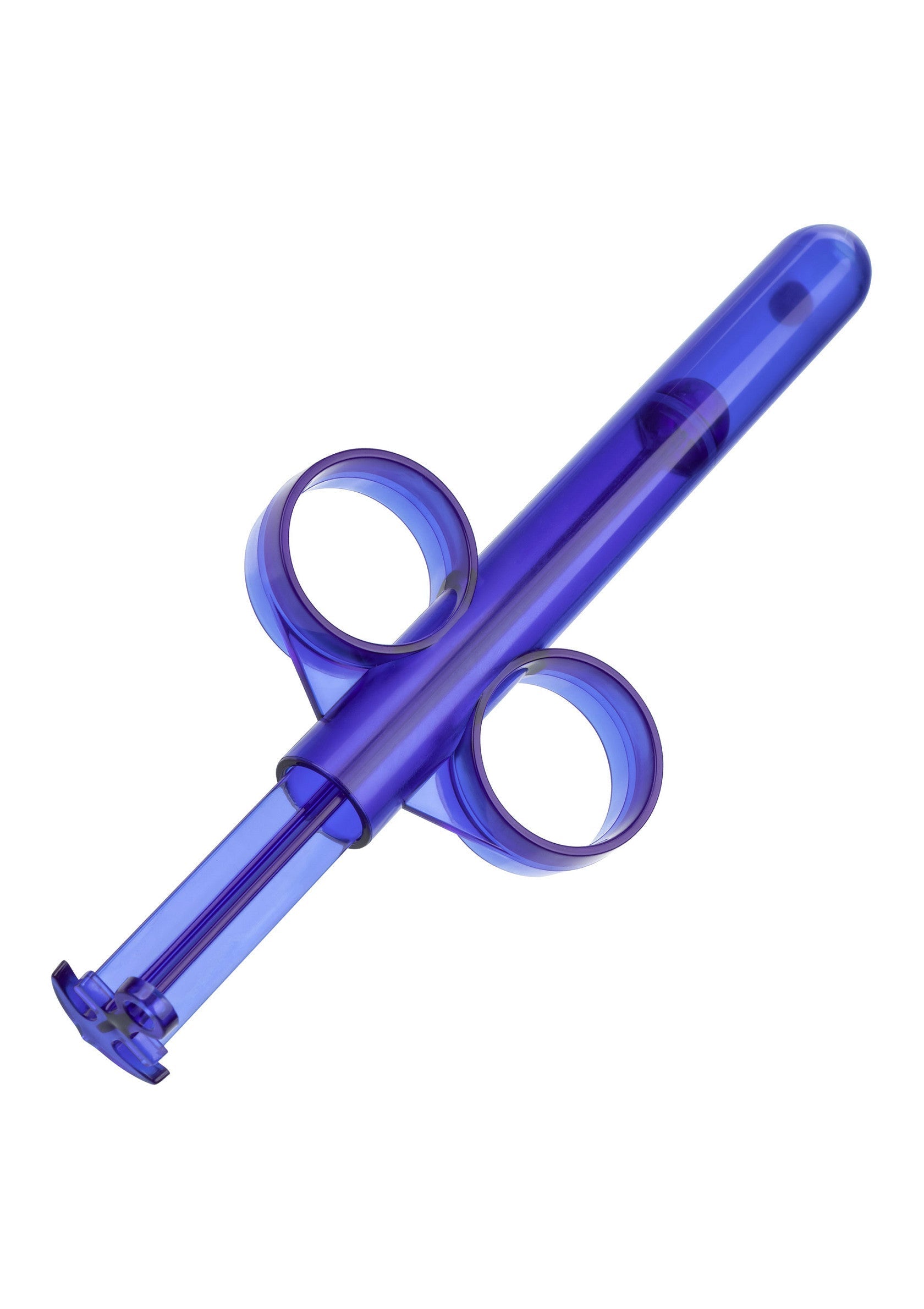 Applicateur en plastique violet pour cosmétiques ou médicaments.; Paarse plastic applicator voor cosmetica of medicijnen.; Purple plastic applicator for cosmetics or medication.