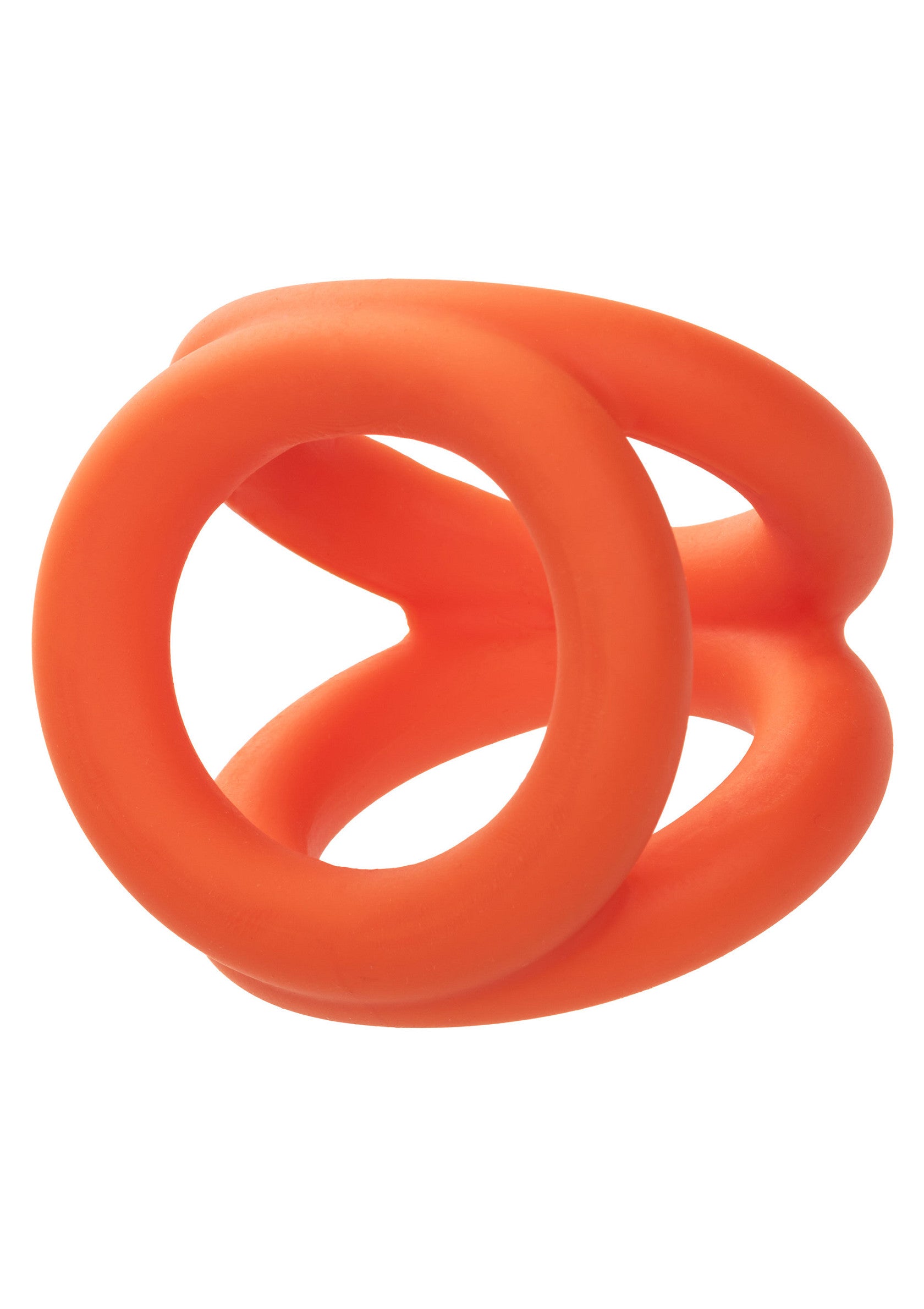 Anneau pénien triple orange pour une érection plus dure et durable.; Oranje triple penisring voor een hardere, langdurige erectie.; Orange triple cock ring for a harder, longer-lasting erection.