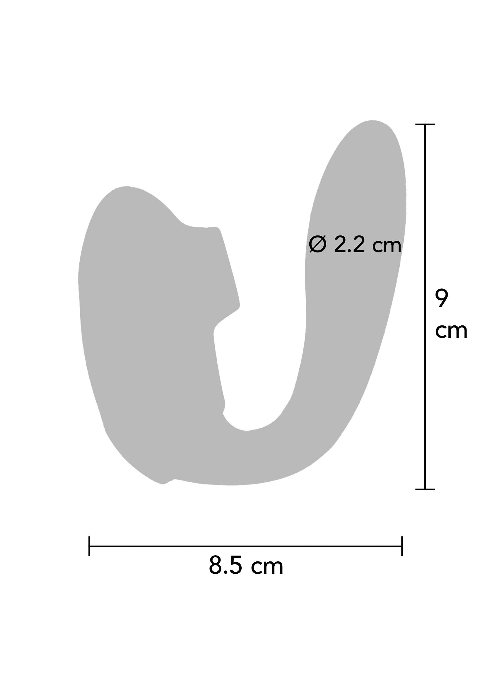 Dessin technique d'un jouet sexuel, avec dimensions (9 cm x 8.5 cm).; Technische tekening van seksspeeltje met afmetingen (9 cm x 8.5 cm).; Technical drawing of a sex toy, with dimensions (9 cm x 8.5 cm).