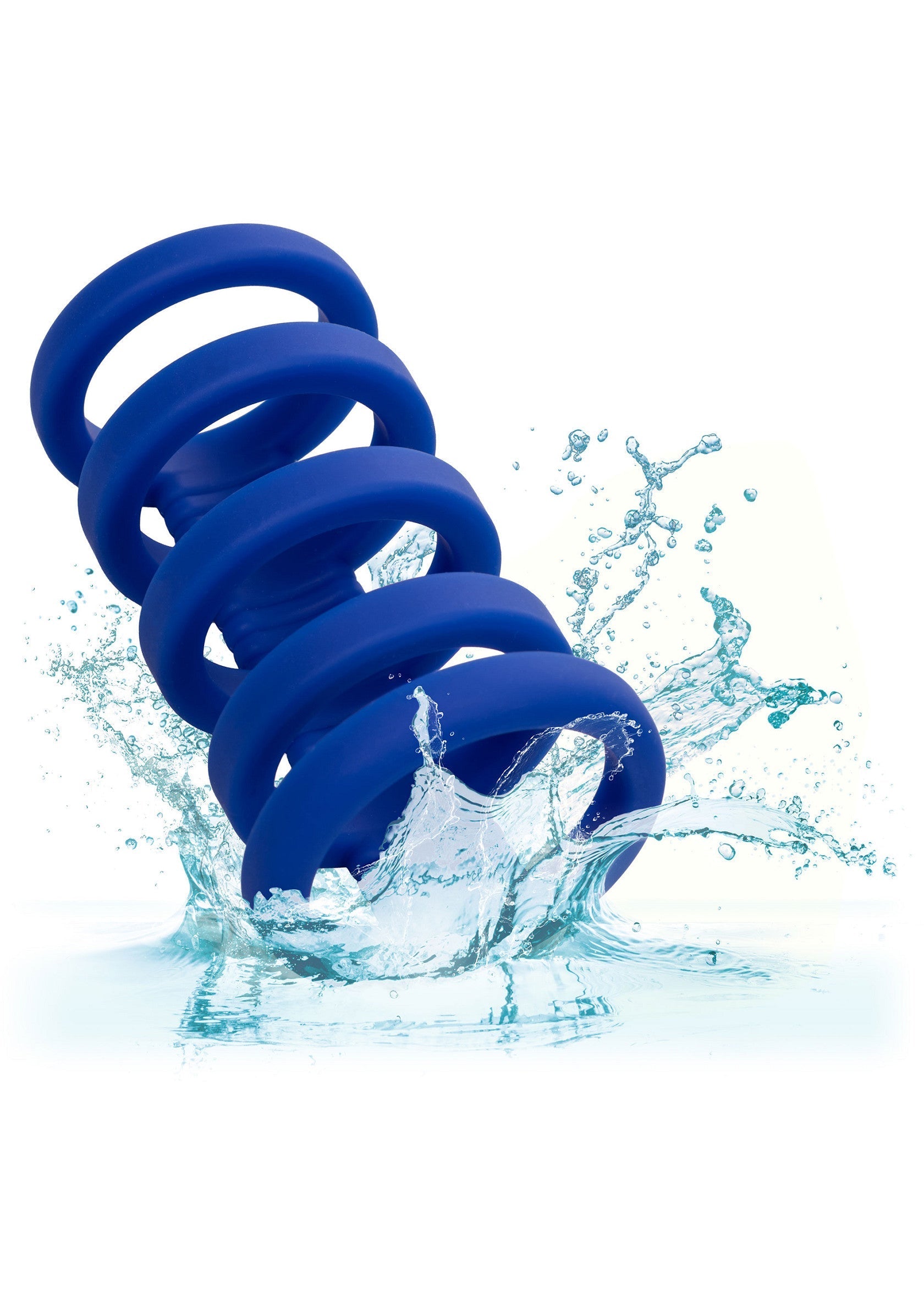 Anneaux péniens bleus flexibles pour une expérience intense et durable. Plaisir aquatique garanti!; Flexibele blauwe penisringen voor een intense en langdurige ervaring. Gegarandeerd waterpret!; Flexible blue cock rings for an intense and long-lasting experience. Guaranteed aquatic pleasure!