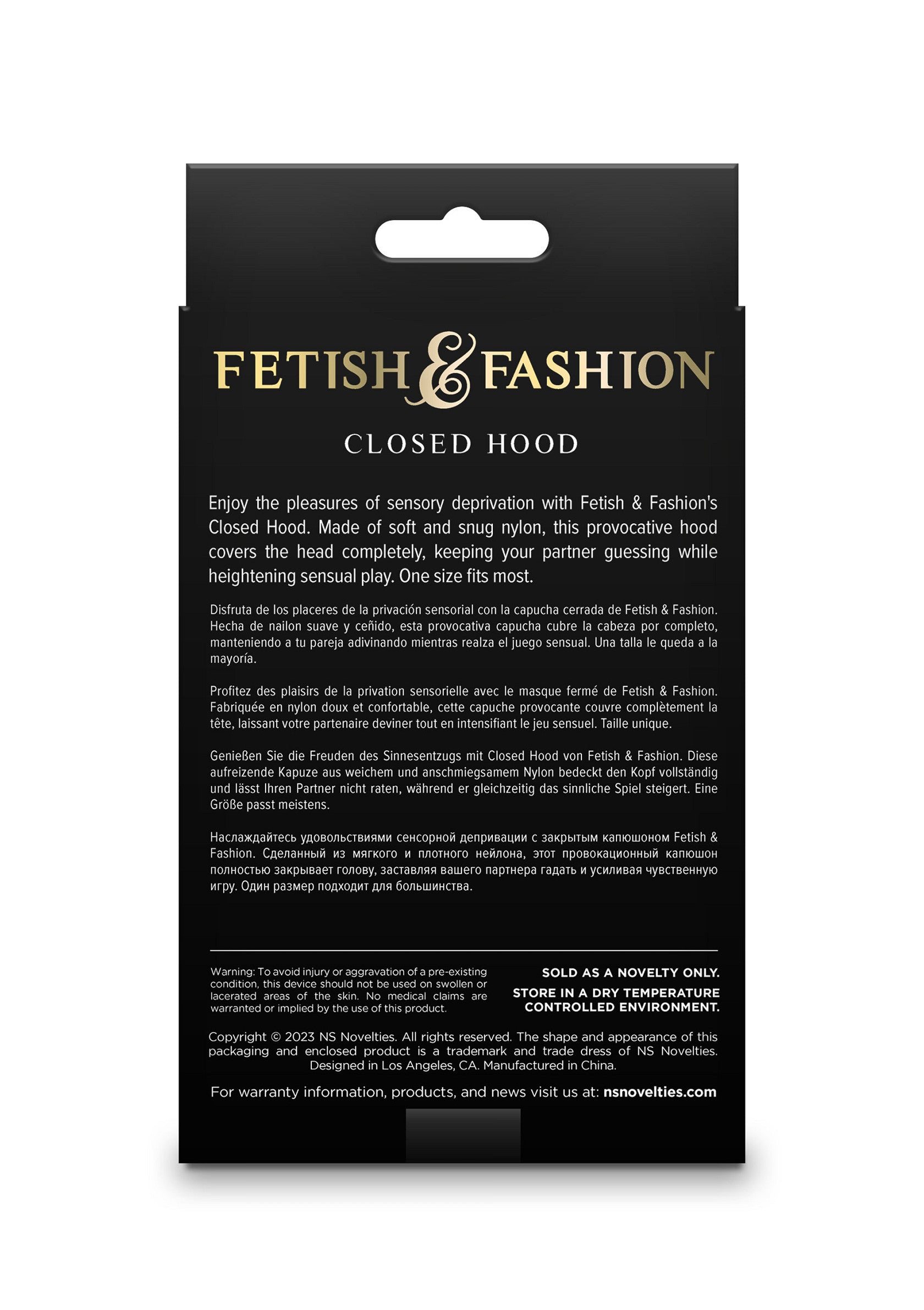 Capuche de privation sensorielle Fetish & Fashion en nylon doux. Un accessoire érotique pour pimenter vos jeux sensuels. Taille unique.; Fetish & Fashion gesloten kap van zacht nylon. Sensuele blinddoek voor spannende rollenspellen en prikkelende ontdekkingen. One size fits most.; Fetish & Fashion sensory deprivation hood made of soft nylon.  An erotic accessory to enhance your intimate games. One size fits most.
