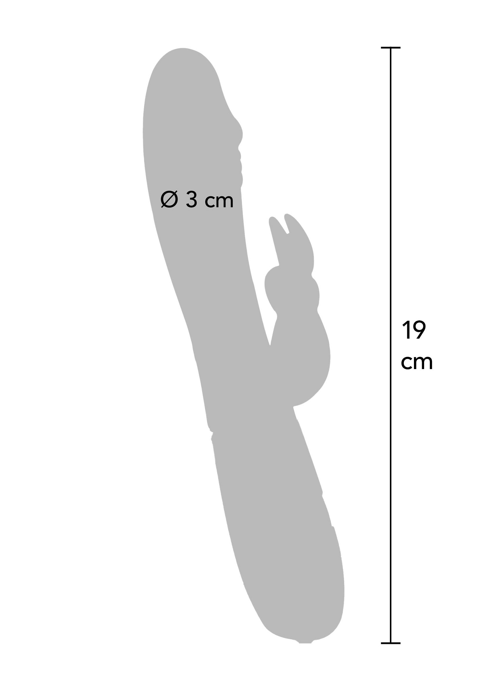 Vibrateur Rabbit gris de 19 cm avec diamètre de 3 cm. Jouet pour adultes pour le plaisir féminin.; Grijze Rabbit vibrator van 19 cm met een diameter van 3 cm. Speeltje voor volwassenen voor vrouwelijk genot.; Gray Rabbit vibrator, 19 cm long with a 3 cm diameter. Adult toy for female pleasure.