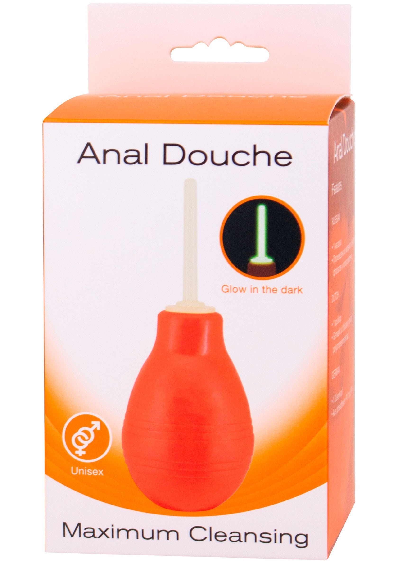 Douche anale unisexe pour un nettoyage maximal. Embout phosphorescent.; Unisex anale douche voor maximale reiniging. Glow-in-the-dark tip.; Unisex anal douche for maximum cleansing. Glow-in-the-dark tip.