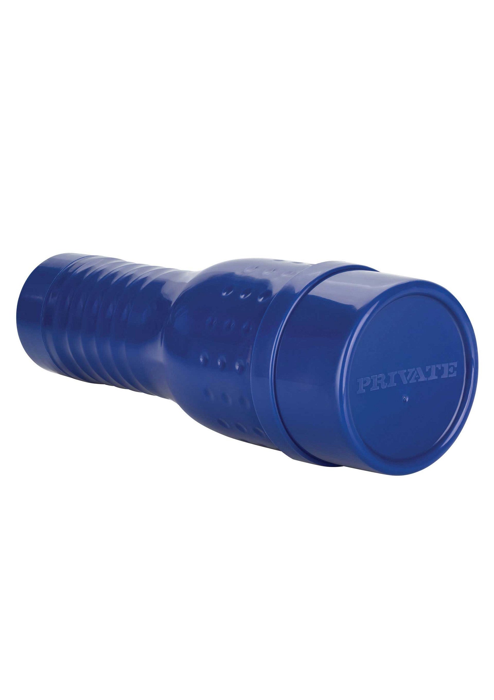 Manchon de plaisir bleu 'Private', pour une expérience intime unique.; Blauwe 'Private' masturbator sleeve voor een unieke intieme ervaring.; Blue 'Private' pleasure sleeve for a unique intimate experience.