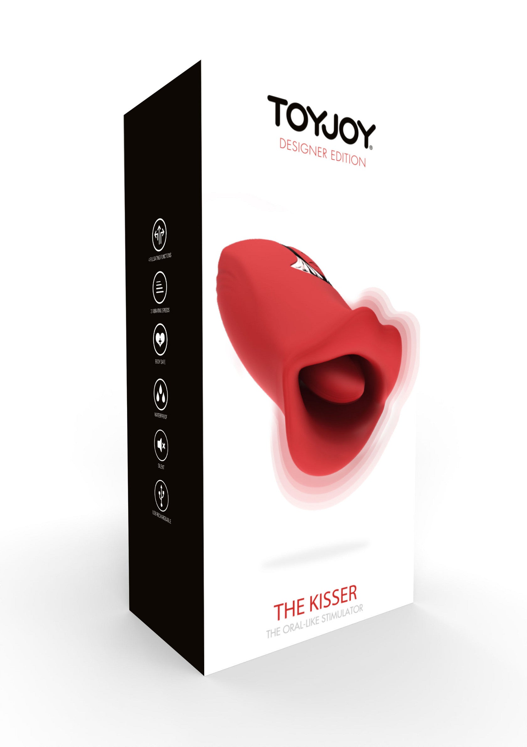 ToyJoy The Kisser, simulateur de sexe oral design. Plaisir intense garanti avec ce jouet innovant et élégant.; ToyJoy The Kisser, design orale sex simulator. Gegarandeerd intens plezier met dit innovatieve en elegante speeltje.; ToyJoy The Kisser, designer oral sex simulator. Guaranteed intense pleasure with this innovative and elegant toy.