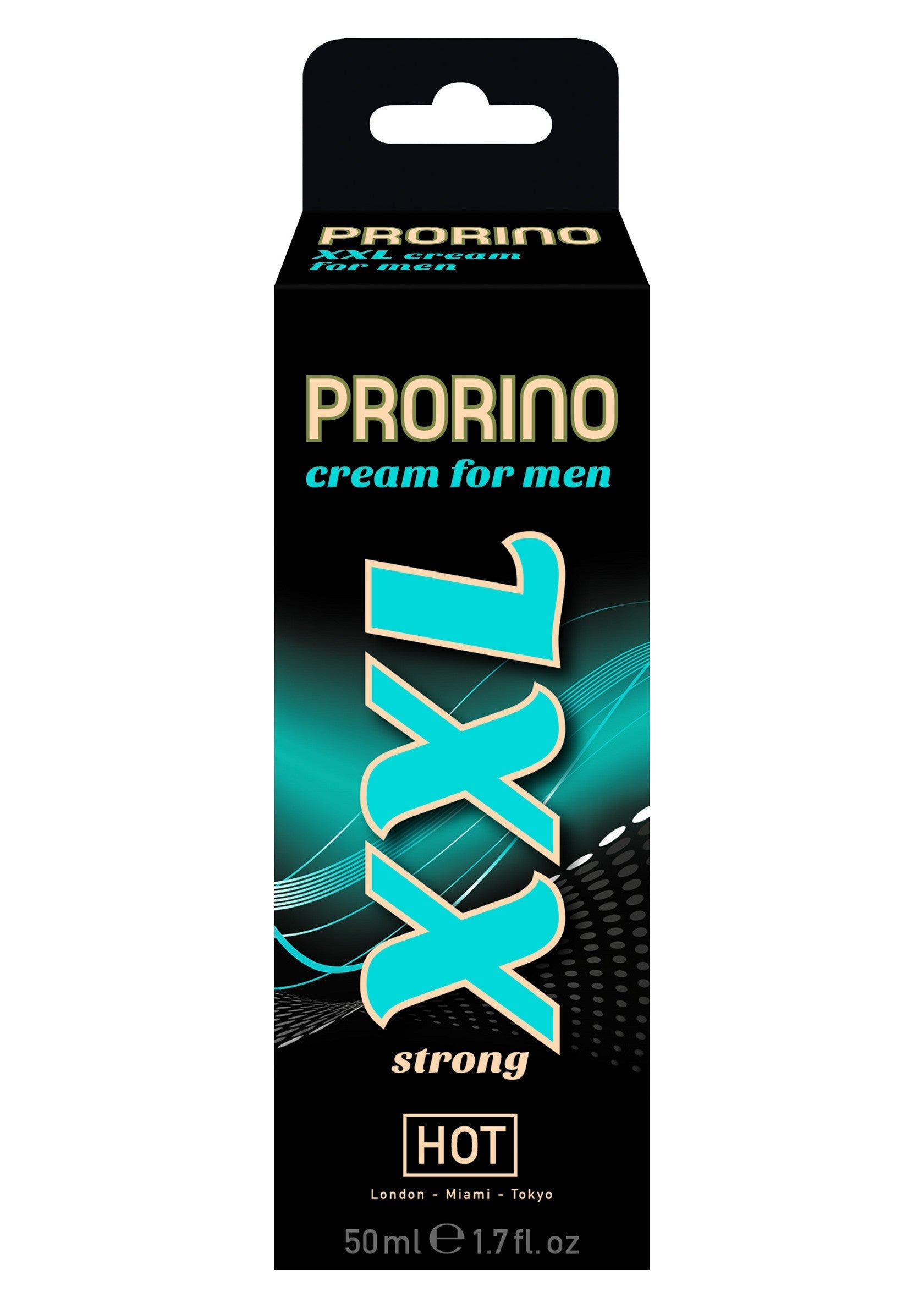 Crème pour homme Prorino XXL. Soin intime stimulant pour une performance améliorée. Format voyage 50ml, idéal pour les déplacements.; Prorino XXL crème voor mannen. Stimulerende intieme verzorging voor verbeterde prestaties. Reisformaat 50ml, ideaal voor onderweg.; Prorino XXL cream for men. Intimate care, stimulating for improved performance. Travel size 50ml, ideal for on the go.