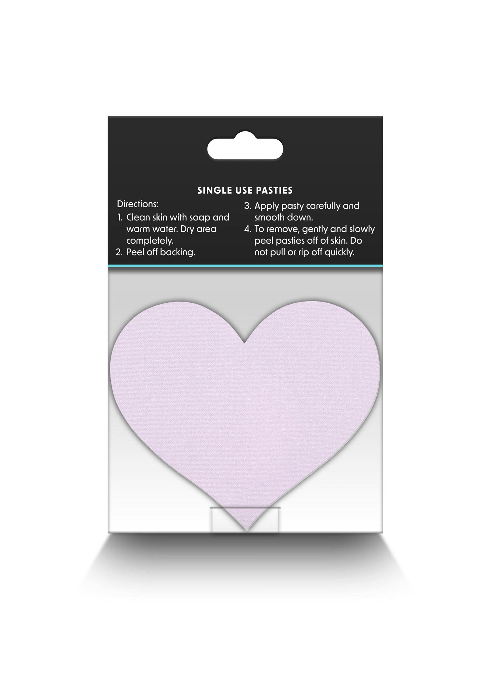 Cache-tétons en forme de cœur à usage unique pour un look discret et élégant. Adhésifs doux, faciles à appliquer et à retirer.; Hartvormige tepelbedekkers voor een discrete en elegante look. Zachte zelfklevende pads, makkelijk aan te brengen en te verwijderen.; Heart-shaped nipple covers for a discreet and elegant look. Soft adhesive pads, easy to apply and remove. Single-use pasties.
