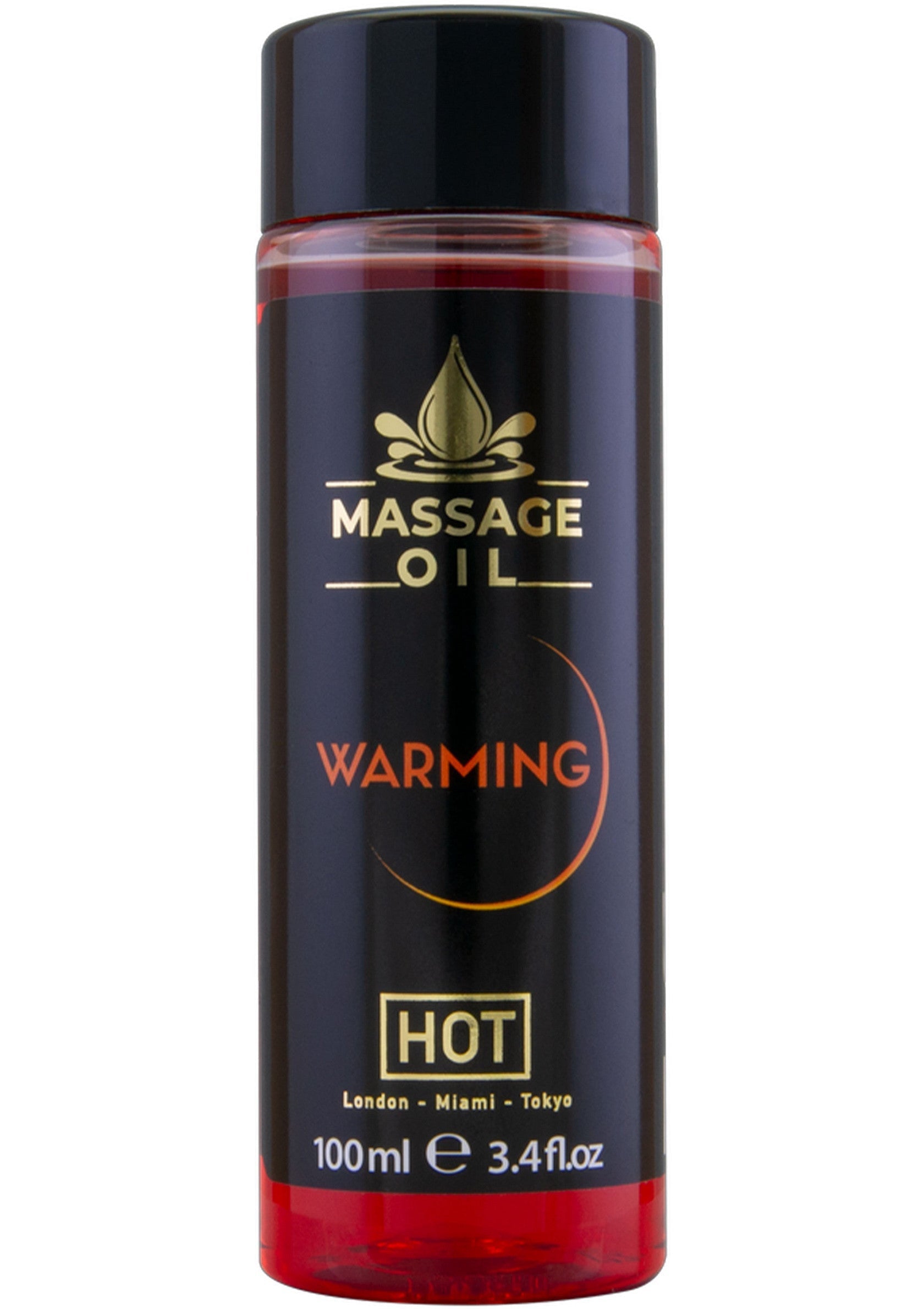Huile de massage chauffante pour une expérience sensuelle et relaxante. 100ml; Verwarmende massageolie voor een sensuele & ontspannende ervaring. 100ml; Warming massage oil for a sensual & relaxing experience. 100ml