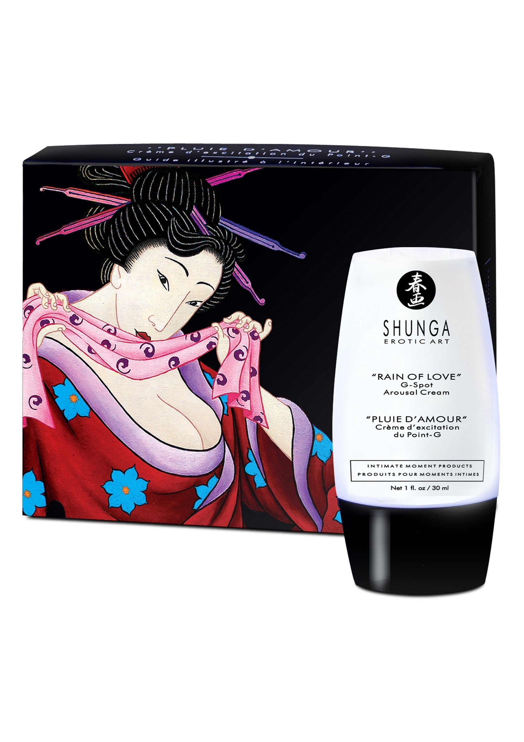 Shunga Rain of Love, crème d'excitation du point G pour une stimulation intense et des moments intimes inoubliables.; Shunga Rain of Love, G-spot opwindingscrème voor intense stimulatie en onvergetelijke intieme momenten.; Shunga Rain of Love G-Spot Arousal Cream for intense stimulation and unforgettable intimate moments.
