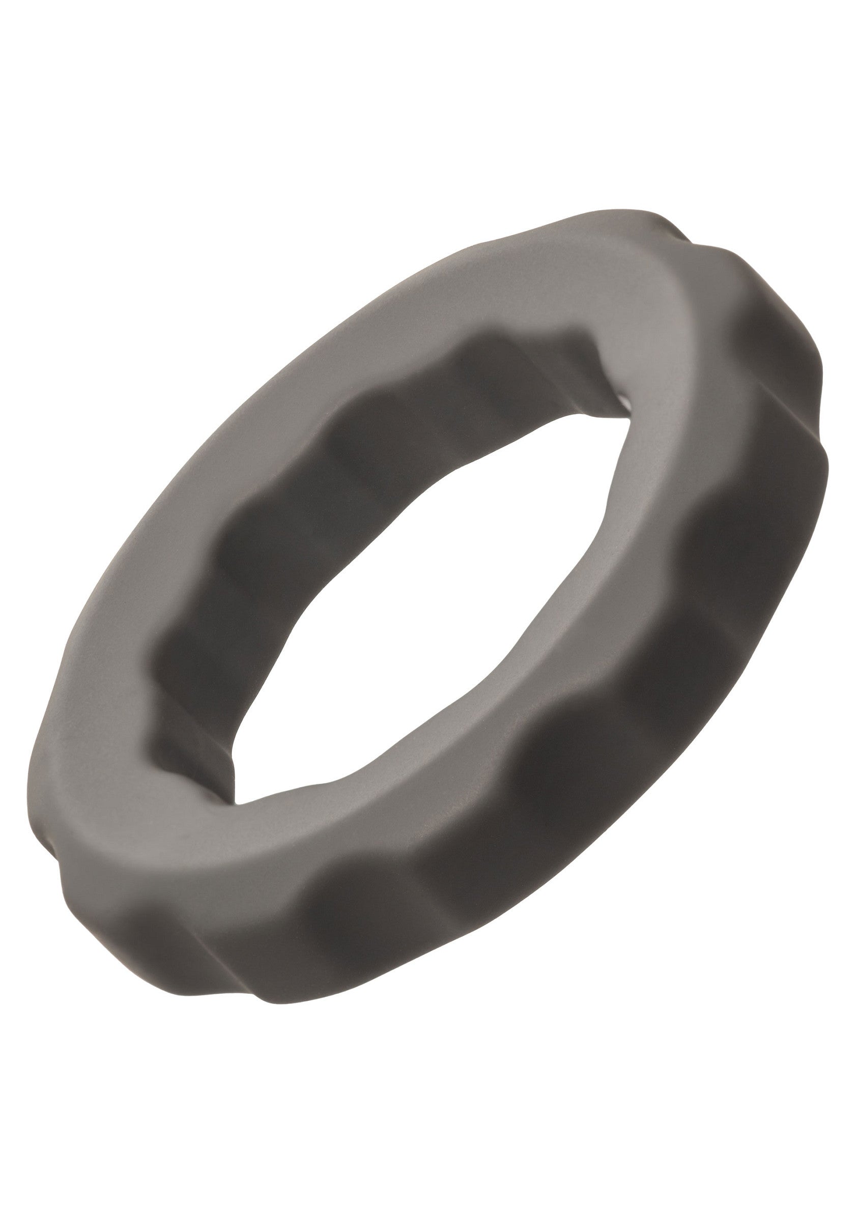 Anneau texturé gris, accessoire discret pour le plaisir et l'épanouissement personnel.; Grijze, getextureerde ring, discreet accessoire voor plezier en persoonlijke groei.; Gray textured ring, discreet accessory for pleasure and personal growth.