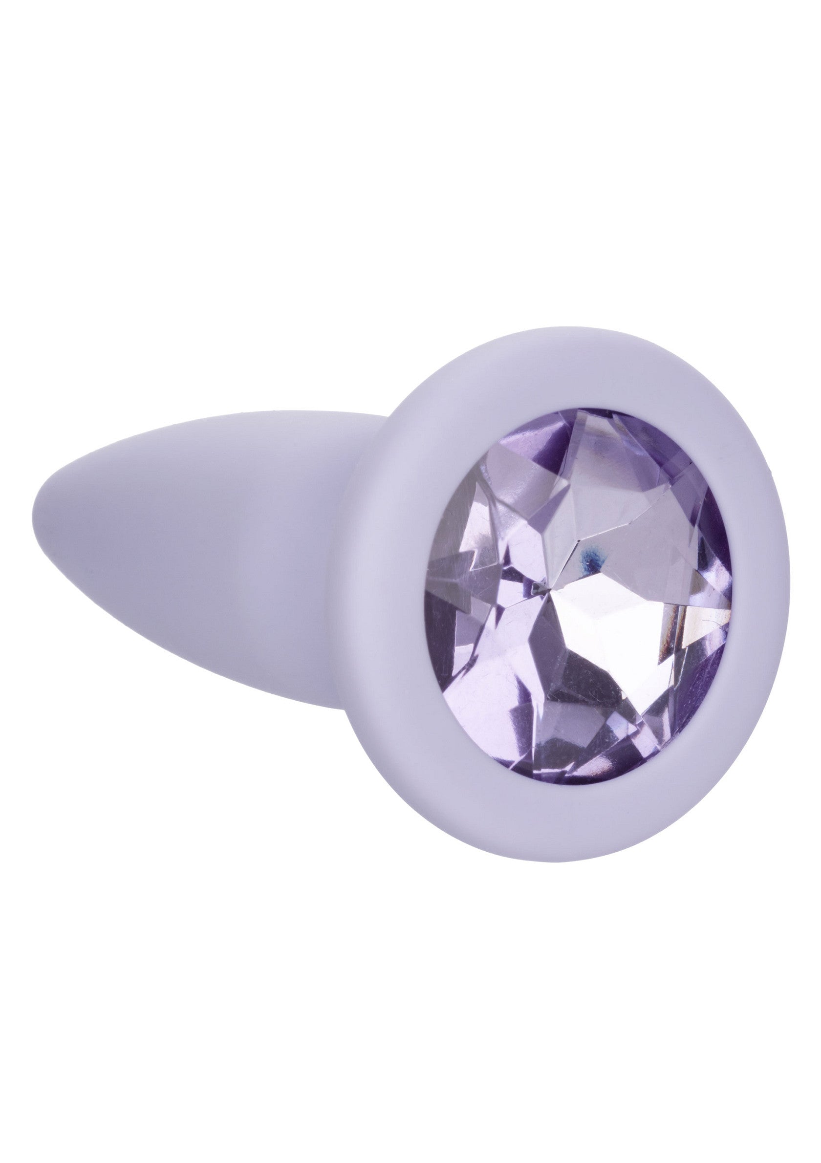 Plug anal lilas avec un bijou brillant pour un plaisir étincelant.; Lila anale plug met een glinsterend juweel voor sprankelend plezier.; Lilac anal plug with a sparkly jewel for glittering pleasure.