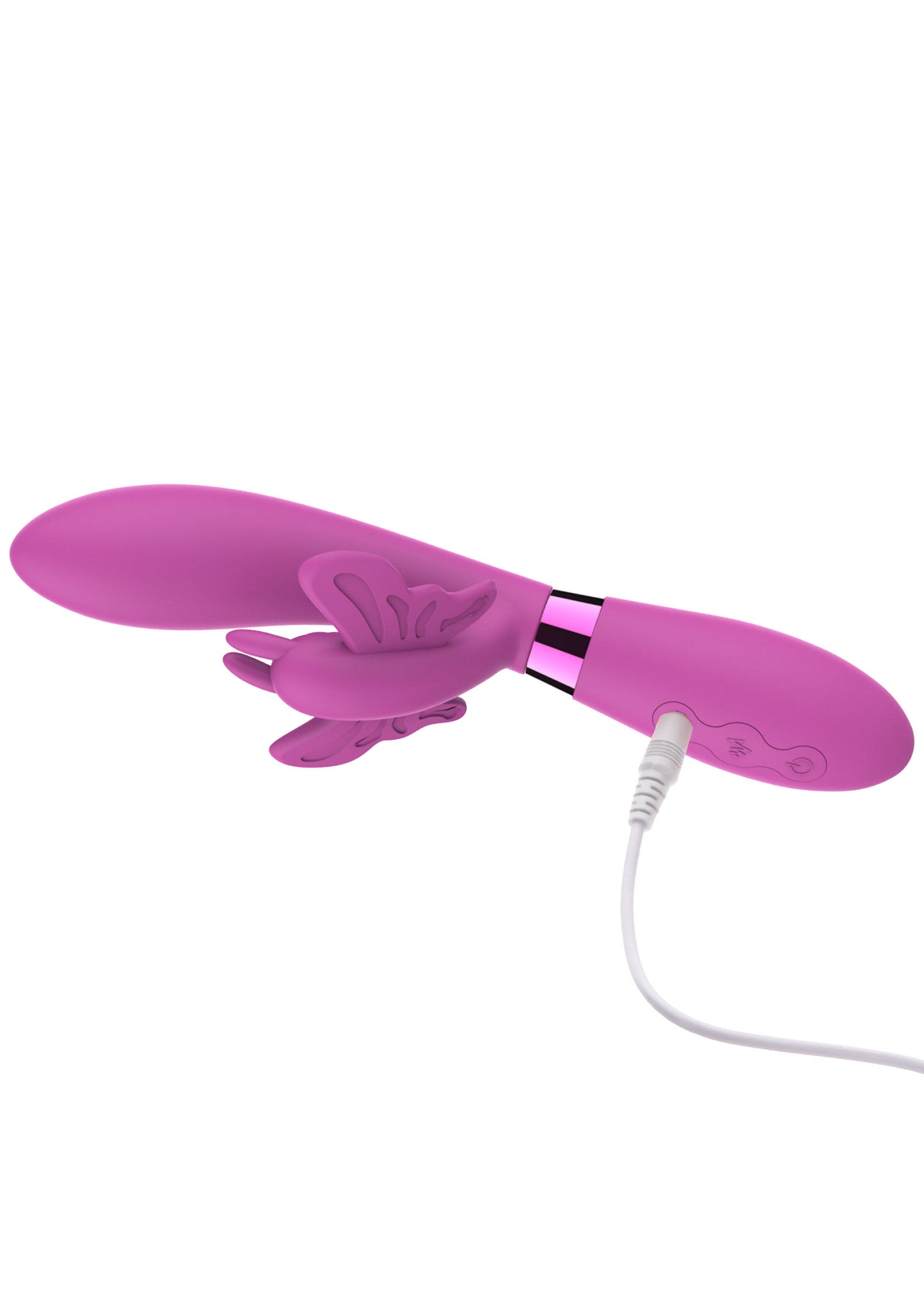 Vibromasseur rose avec accessoires lapin, pour des sensations intenses. Rechargeable et facile à utiliser.; Roze vibrator met konijnenaccessoires, voor intense sensaties. Oplaadbaar en gemakkelijk te gebruiken.; Pink vibrator with bunny attachments, for intense sensations. Rechargeable and easy to use.