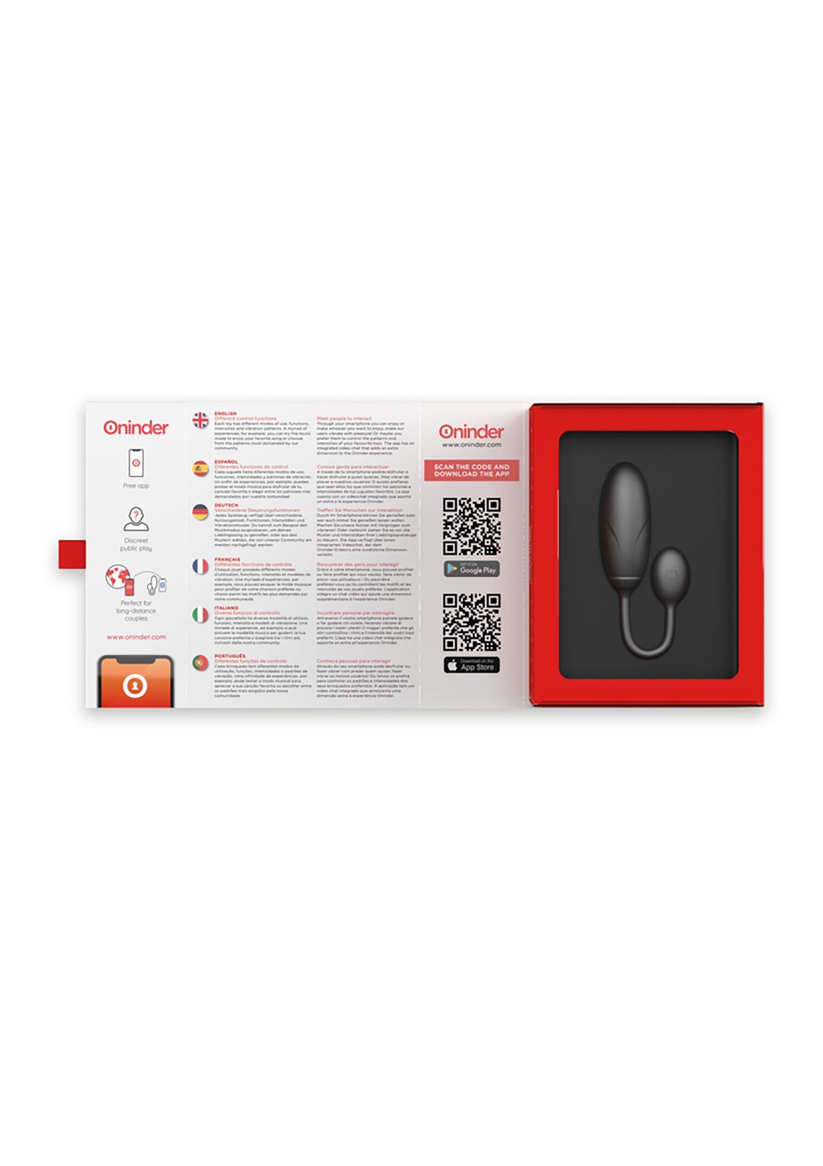 Oninder Duo Smart Vibrating Set, un plaisir discret et connecté. Découvrez de nouvelles sensations et explorez le plaisir.; Oninder Duo Smart Vibrating Set, discreet en verbonden plezier. Ontdek nieuwe sensaties en verken genot.; Oninder Duo Smart Vibrating Set, discreet and connected pleasure. Discover new sensations and explore pleasure.