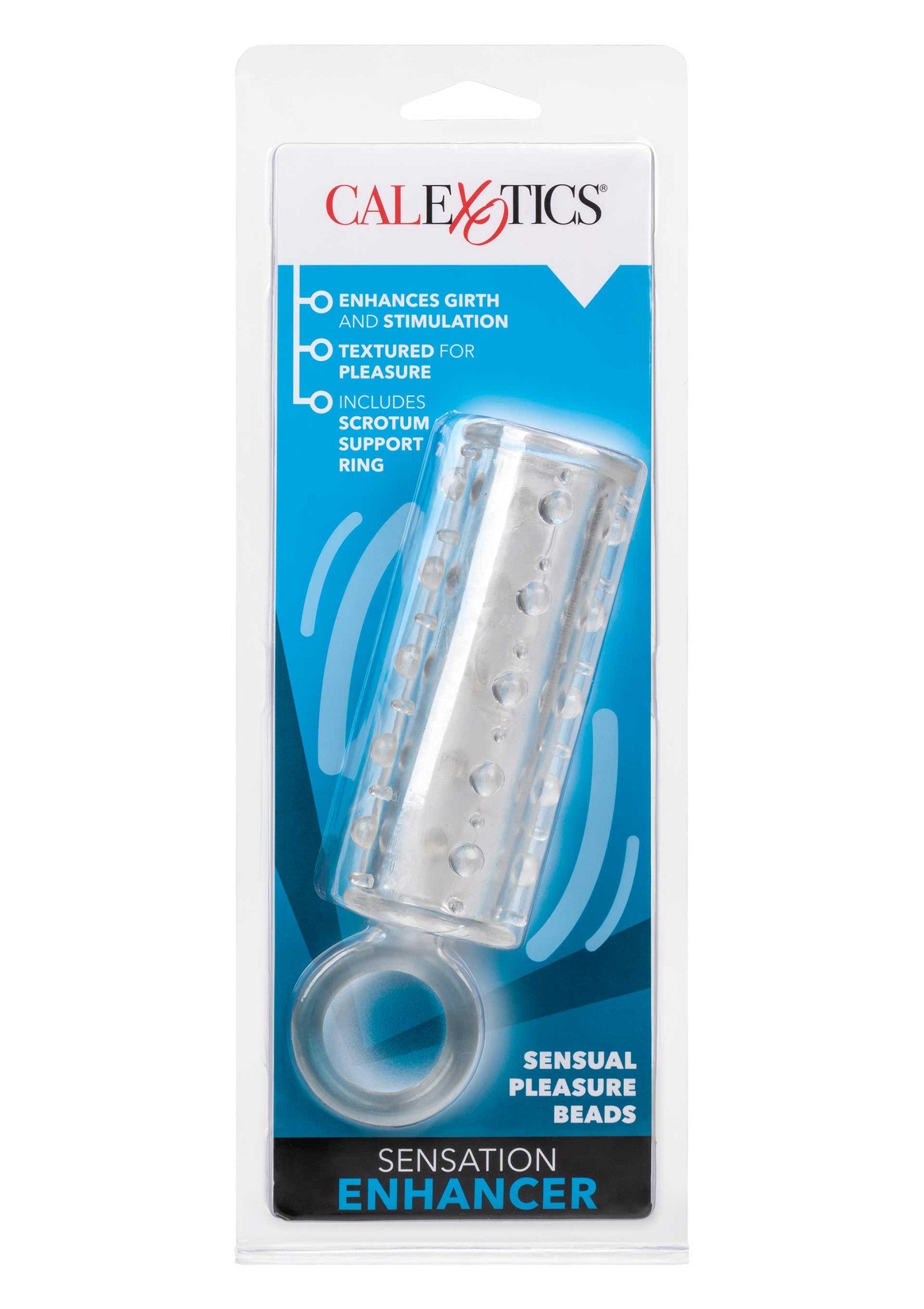 CalExotics Sensation Enhancer : Améliorez le plaisir avec cet accessoire texturé et stimulant. ; CalExotics Sensation Enhancer: Verbeter het plezier met dit gestructureerde en stimulerende accessoire.; CalExotics Sensation Enhancer: Enhance pleasure with this textured and stimulating accessory.