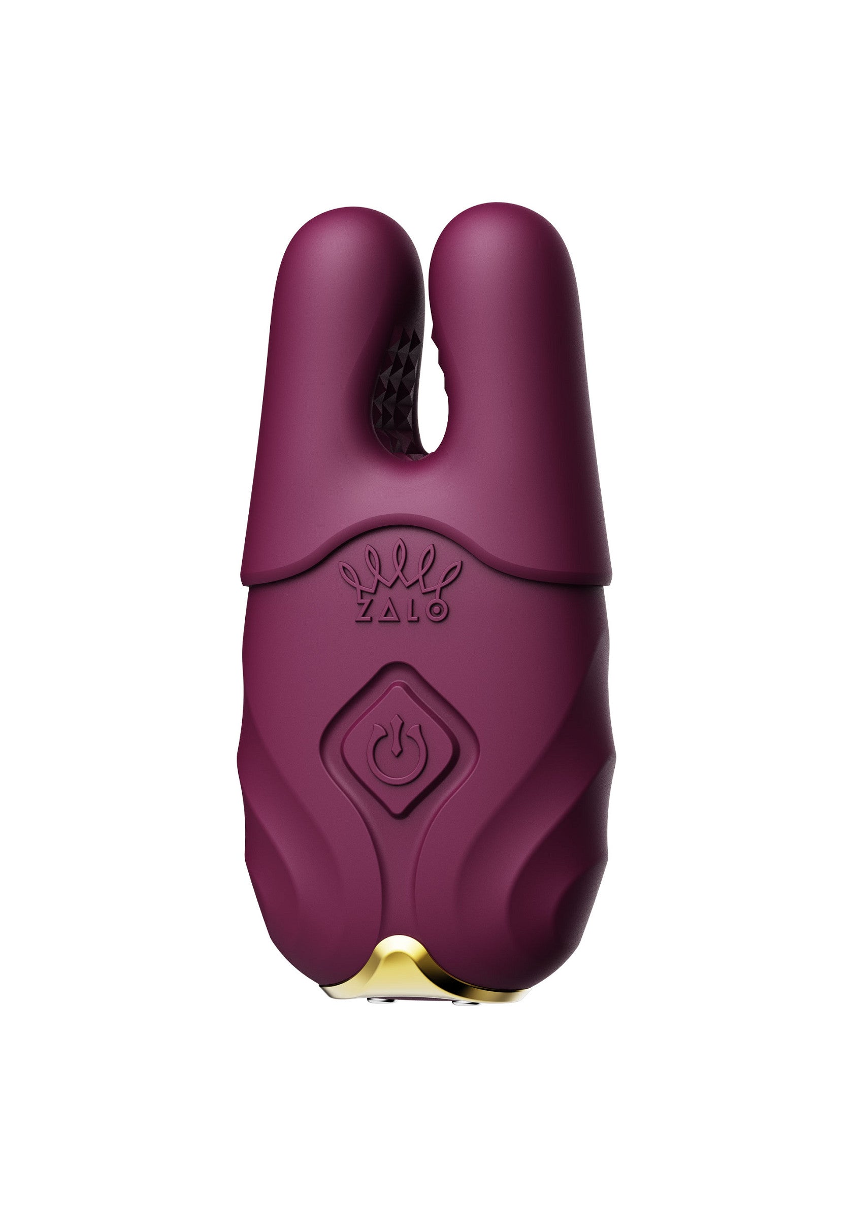 Masseur clitoridien ZALO Bloom II prune. Plaisir sensoriel intense. Design élégant et ergonomique.; ZALO Bloom II clitoris stimulator pruim. Intense sensuele ervaring. Elegant en ergonomisch ontwerp.; ZALO Bloom II clitoral massager plum. Intense sensory pleasure. Sleek and ergonomic design.