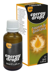 Ero energy drops taurine & guarana, complément alimentaire pour un regain d'énergie. 30ml.; Ero energy drops taurine & guarana, voedingssupplement voor meer energie. 30ml.; Ero energy drops taurine & guarana, food supplement for an energy boost. 30ml.