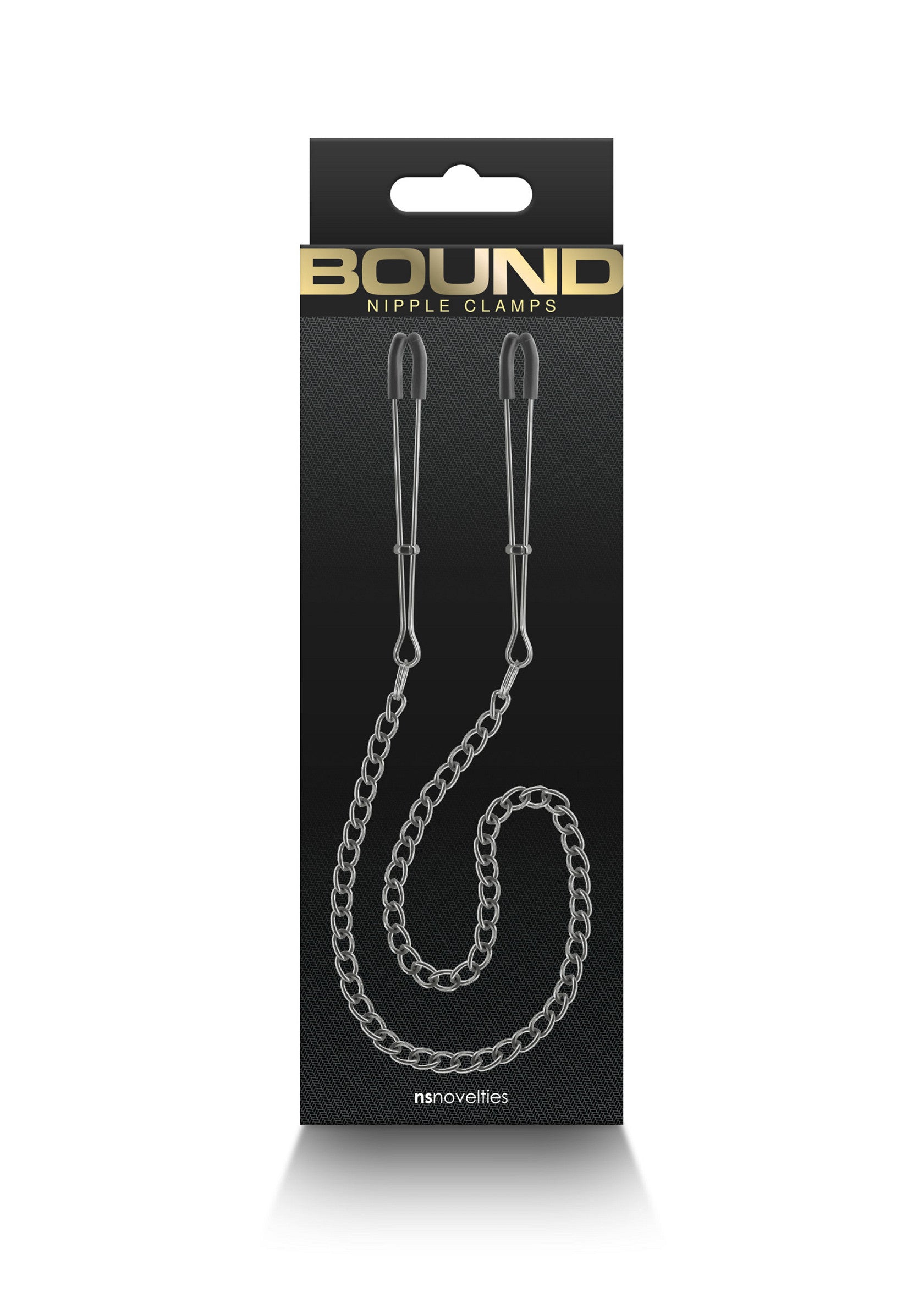 Pinces à tétons avec chaîne pour des sensations intenses.; Tepelklemmen met ketting voor intense sensaties.; Nipple clamps with chain for intense sensations.