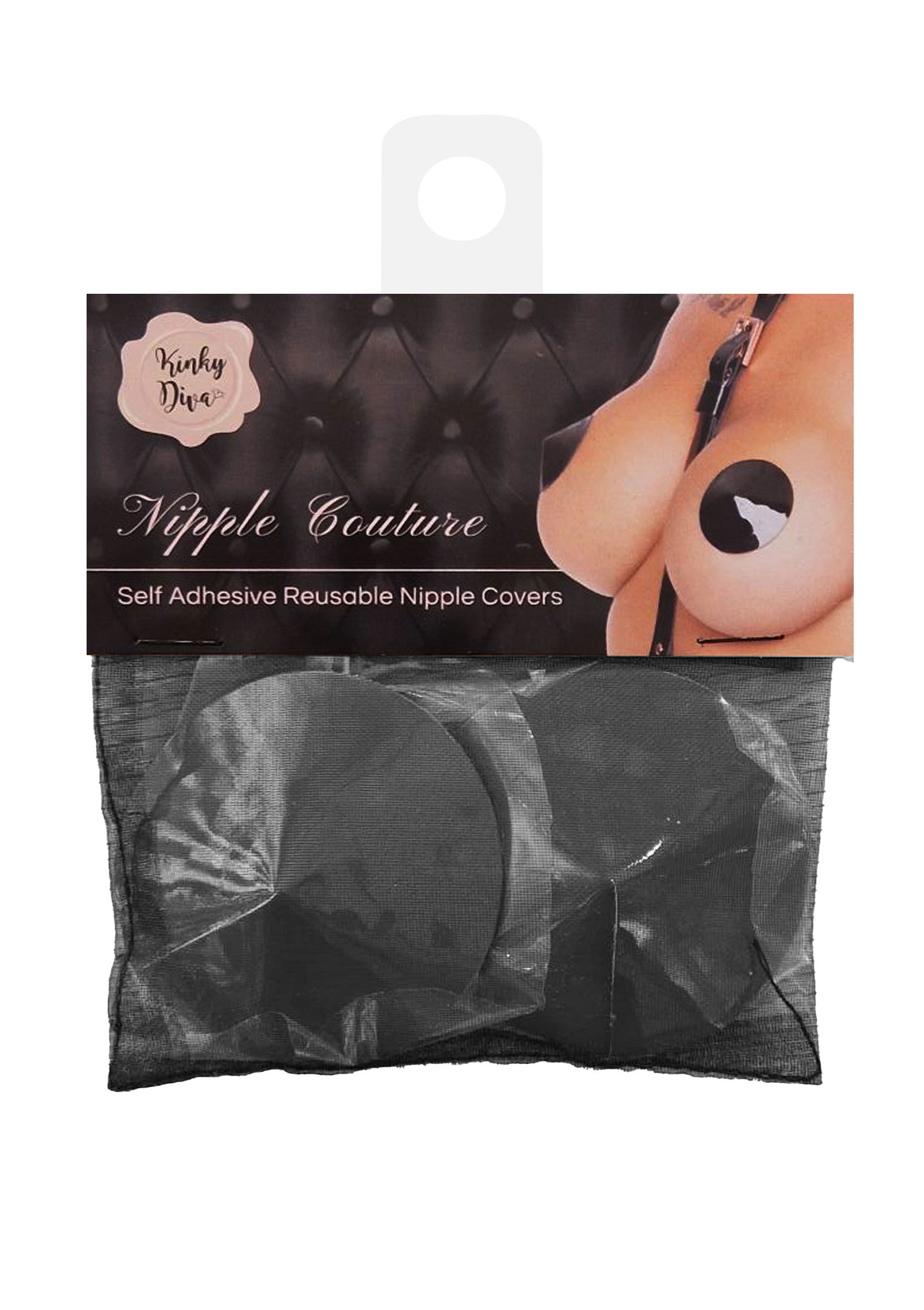 Cache-tétons réutilisables Nipple Couture de Kinky Diva. Adhésifs et discrets pour un look sexy.; Kinky Diva Nipple Couture herbruikbare tepelbedekkers. Zelfklevend en discreet voor een sexy look.; Kinky Diva Nipple Couture reusable nipple covers. Self-adhesive and discreet for a sexy look.