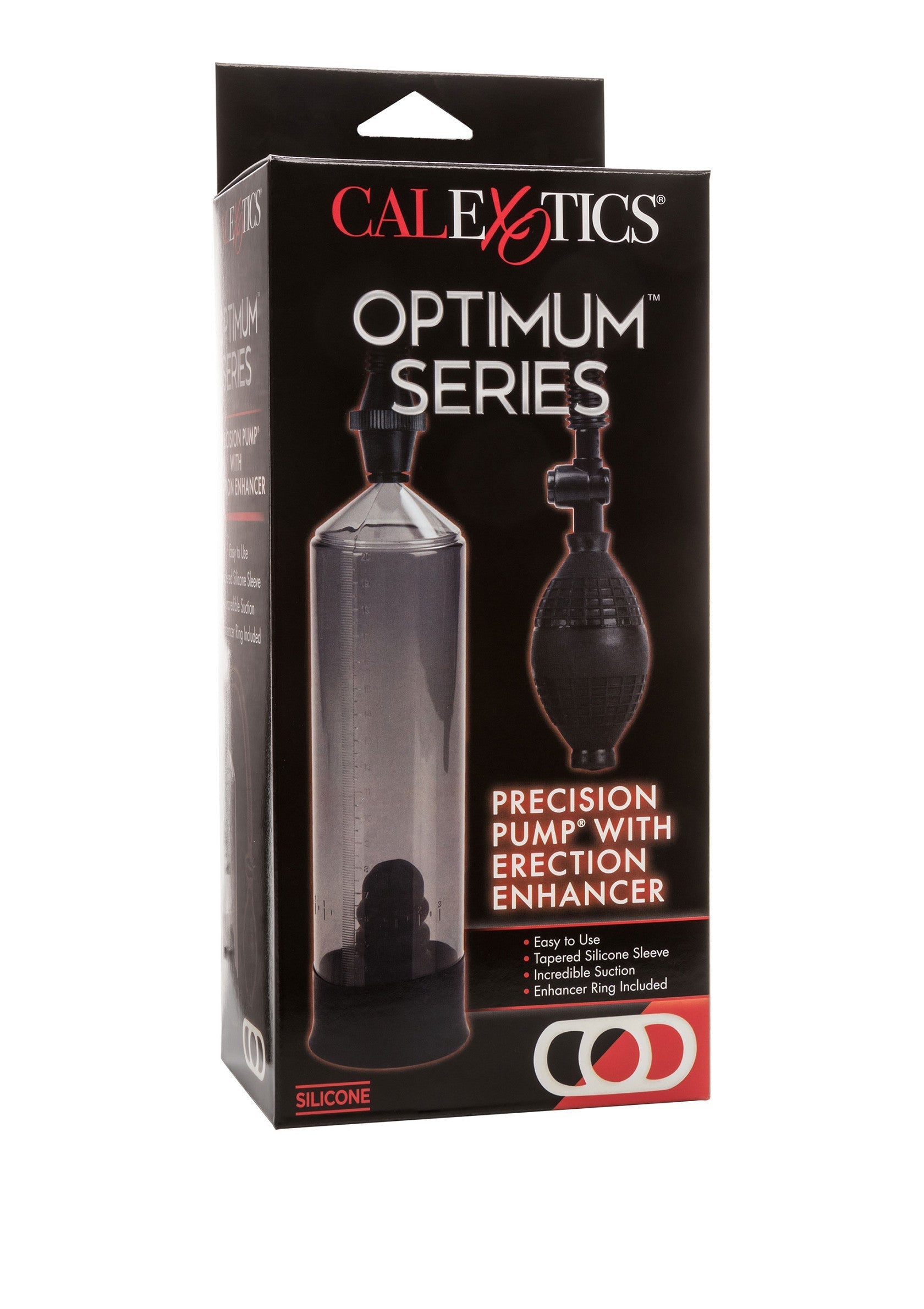 CalExotics Optimum Series : pompe de précision avec amplificateur d'érection pour une expérience améliorée. ; CalExotics Optimum Series: precisiepomp met erectie-versterker voor een verbeterde ervaring.; CalExotics Optimum Series: Precision pump with erection enhancer for an enhanced experience.