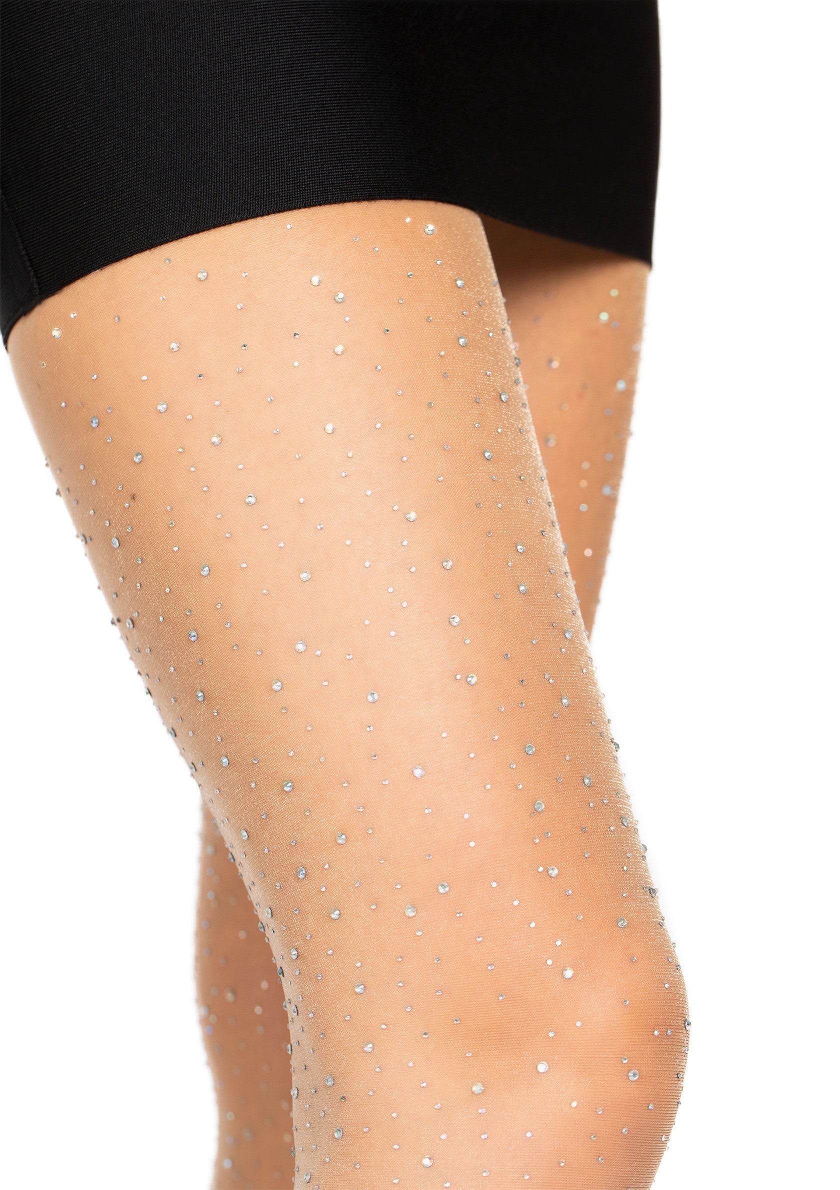 Collants couleur chair avec des strass, parfaits pour une soirée élégante ou une occasion spéciale. Chics et brillants!; Nude panty met strass steentjes, perfect voor een elegante avond of speciale gelegenheid. Chique en glanzend!; Nude pantyhose with rhinestones, perfect for an elegant evening or special occasion. Chic and shiny!