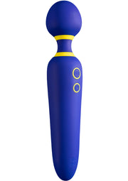 Masseur vibrant rechargeable bleu et jaune pour une expérience sensorielle intense et personnalisée.; Oplaadbare vibrerende massager in blauw en geel voor een intense en persoonlijke sensorische ervaring.; Rechargeable vibrating massager in blue and yellow for an intense and personalized sensory experience.