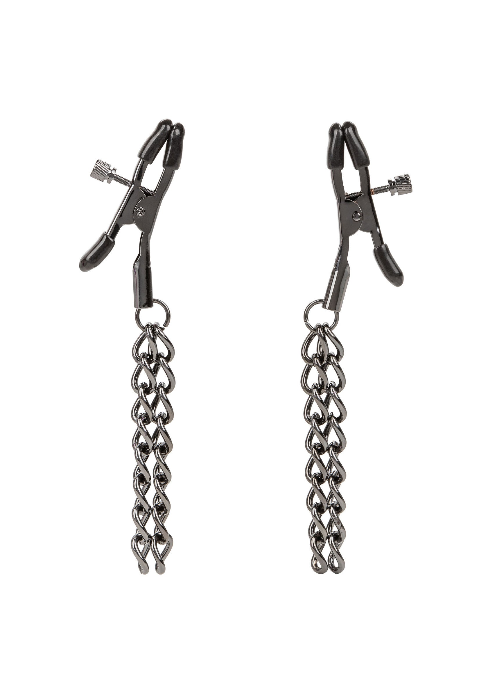 Pinces à tétons avec chaîne pour pimenter votre vie amoureuse.; Tepelklemmen met ketting om je liefdesleven op te fleuren.; Nipple clamps with chain to spice up your love life.