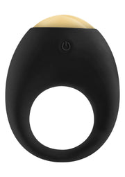 Anneau vibrant noir et crème pour plus de plaisir.; Zwarte en crème vibrerende ring voor meer plezier.; Black and cream vibrating cock ring for enhanced pleasure.