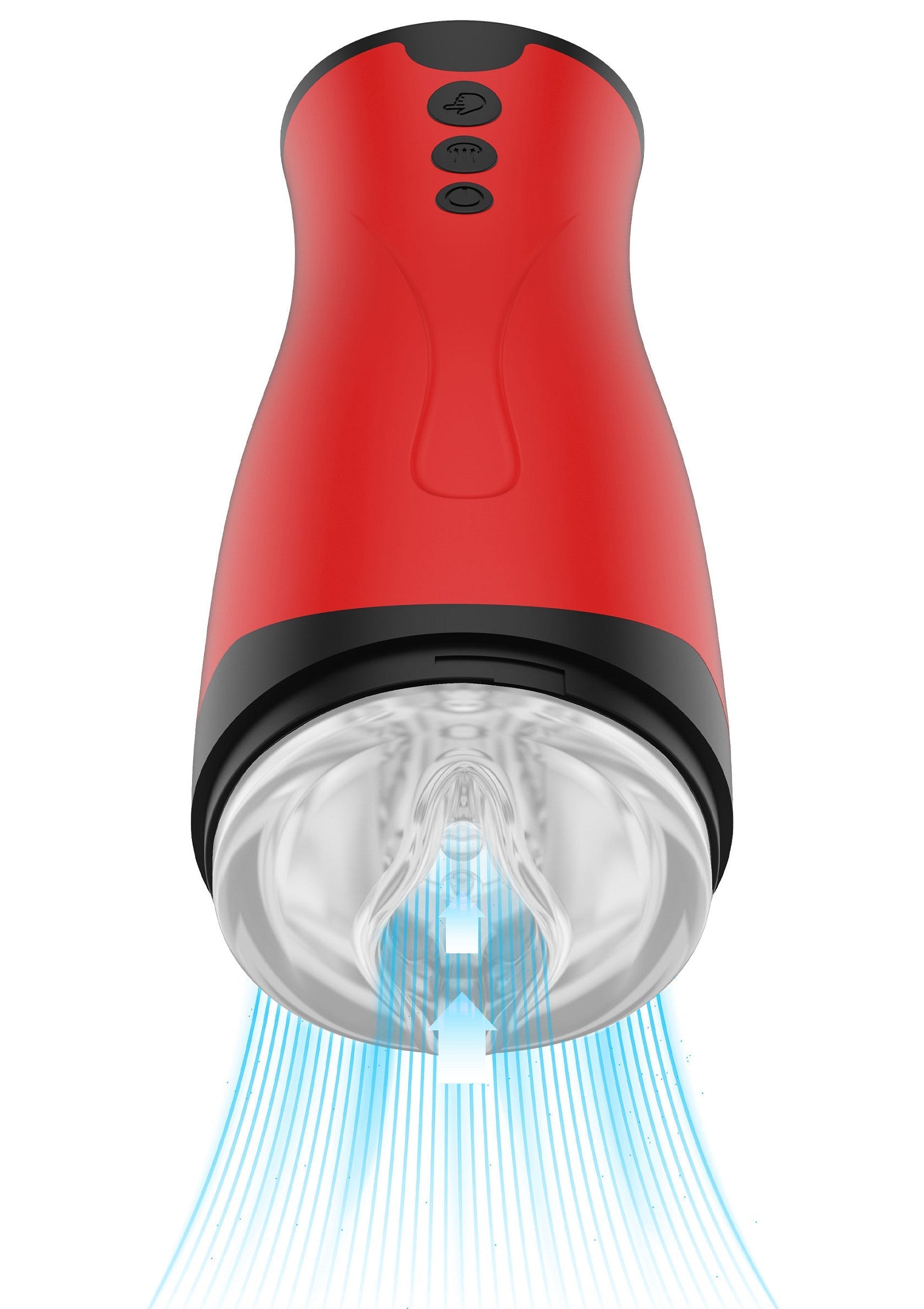 Manchon masturbatoire rouge pour une expérience unique et intense. Conception innovante pour un plaisir inégalé.; Rode masturbatie sleeve voor een unieke en intense ervaring. Innovatief ontwerp voor ongeëvenaard genot.; Red masturbation sleeve for a unique and intense experience. Innovative design for unparalleled pleasure.