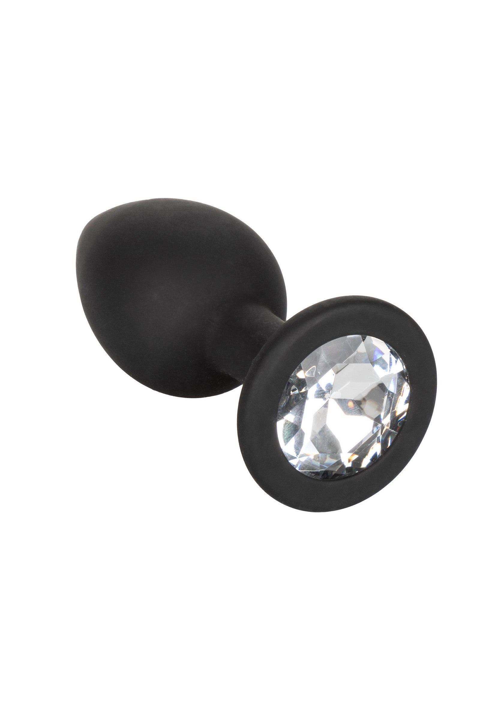 Plug anal noir avec un grand bijou fantaisie étincelant. Chic et élégant pour les plaisirs intimes.; Zwarte anale plug met grote fonkelende nepjuweel. Chique en elegant voor intiem plezier.; Black butt plug with large sparkling faux gem. Chic and elegant for intimate pleasures.