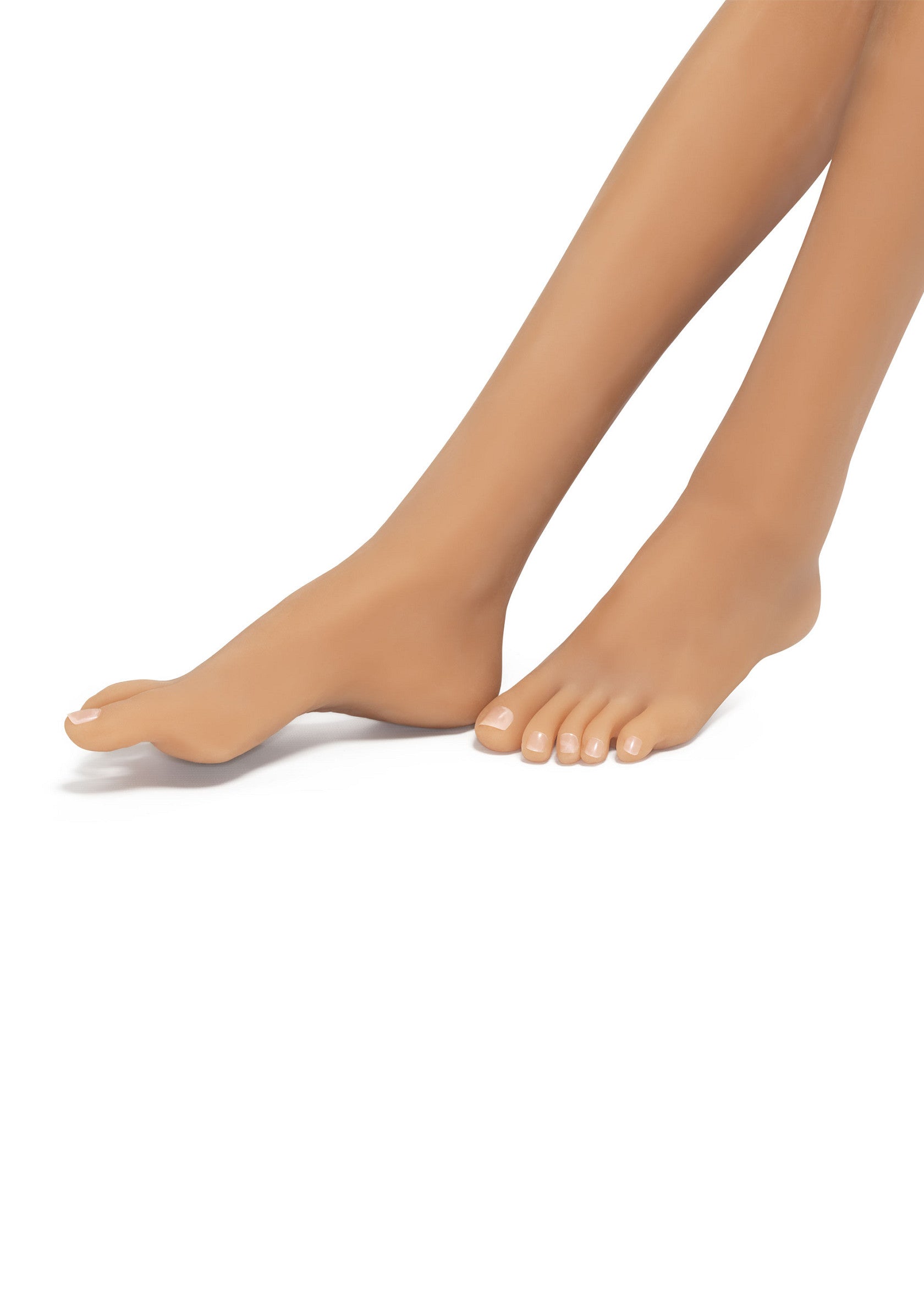Jambes féminines portant des collants couleur chair; Vrouwenbenen met huidkleurige panty's; Woman's legs wearing nude hosiery