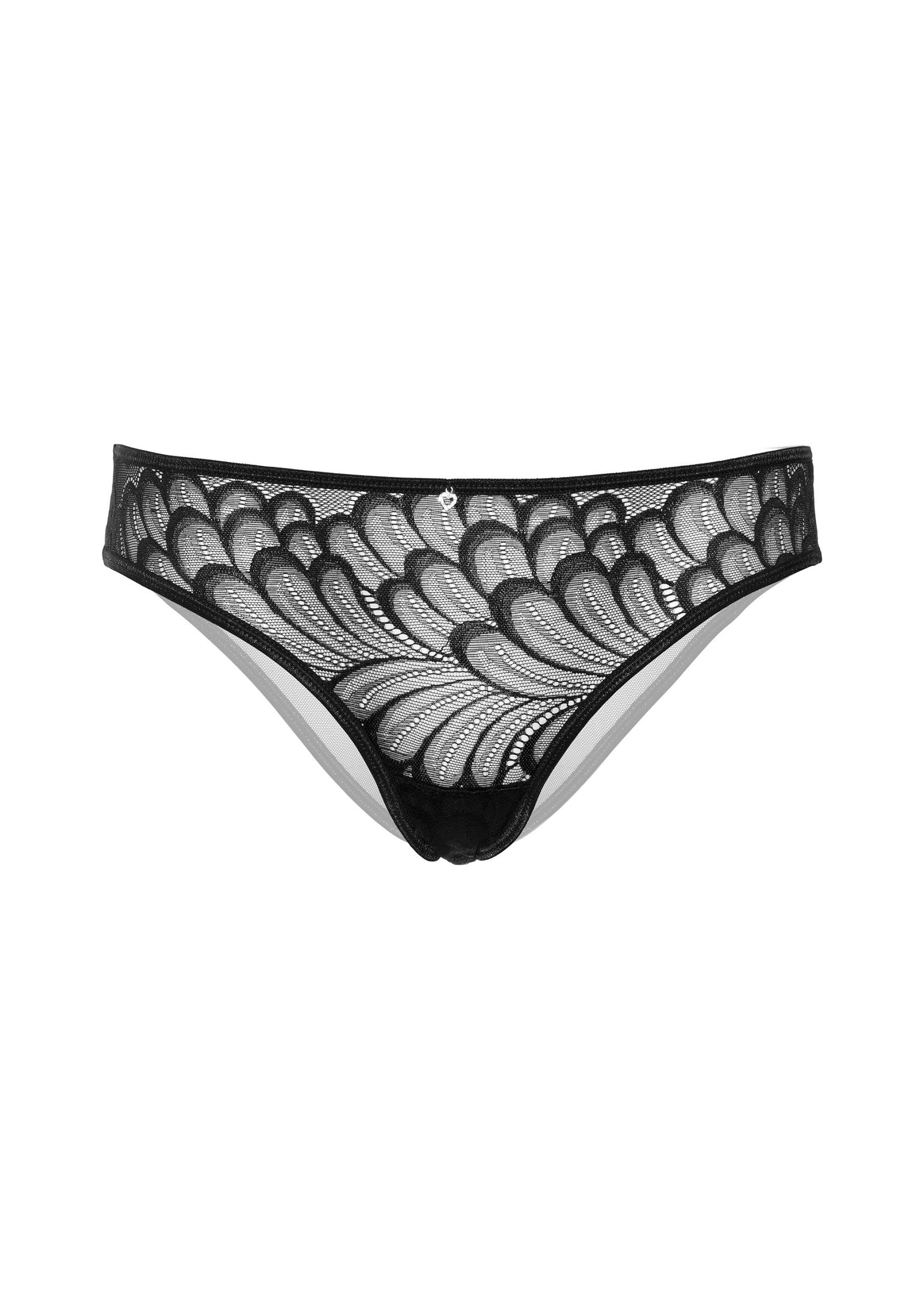 Culotte noire en dentelle florale. Lingerie féminine élégante et confortable.; Zwarte slip van bloemenkant. Elegante en comfortabele dameslingerie.; Black floral lace panty. Elegant and comfortable women's lingerie.