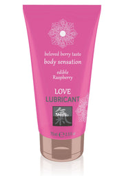 Lubrifiant comestible Shiatsu LOVE au goût de framboise, 75ml. Sensation gourmande et plaisir garanti !; Shiatsu LOVE eetbaar glijmiddel met frambozensmaak, 75ml. Heerlijke sensatie en gegarandeerd plezier!; Shiatsu LOVE edible lubricant with raspberry flavor, 75ml. Delicious sensation and guaranteed pleasure!