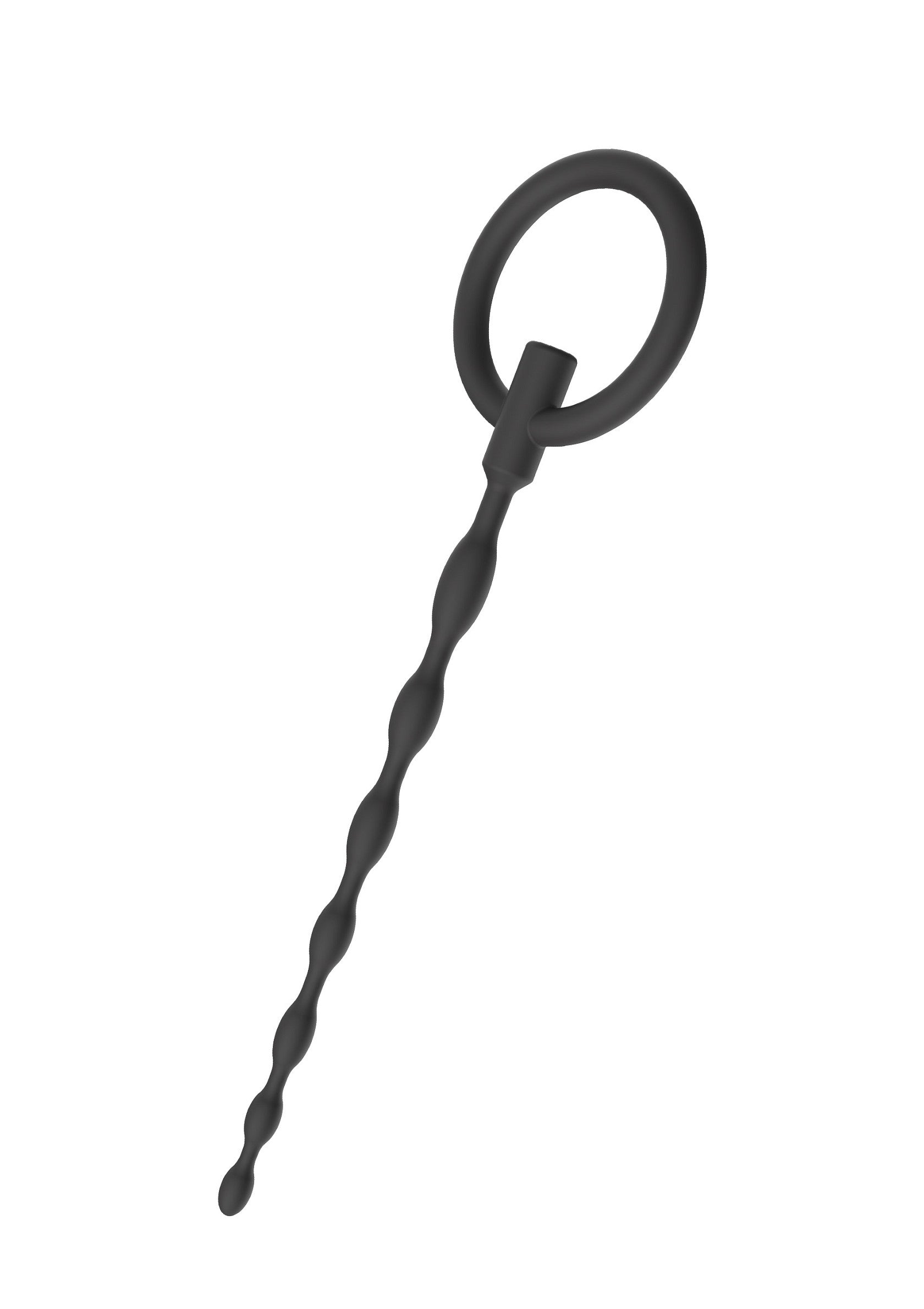 Plug anal souple en silicone noir avec anneau pour une expérience intense et confortable.; Zachte zwarte siliconen anale plug met ring voor een intense en comfortabele ervaring.; Soft black silicone anal plug with ring for an intense and comfortable experience.