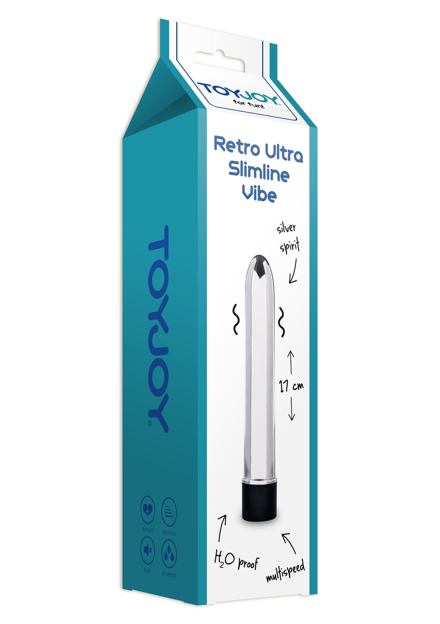 ToyJoy Retro Ultra Slimline Vibe. Vibreur discret, étanche et multi-vitesse pour une expérience intime personnalisée.; ToyJoy Retro Ultra Slimline Vibe. Discrete, waterdichte multi-speed vibrator voor een persoonlijke intieme ervaring.; ToyJoy Retro Ultra Slimline Vibe. Discreet, waterproof multi-speed vibrator for a personal intimate experience.