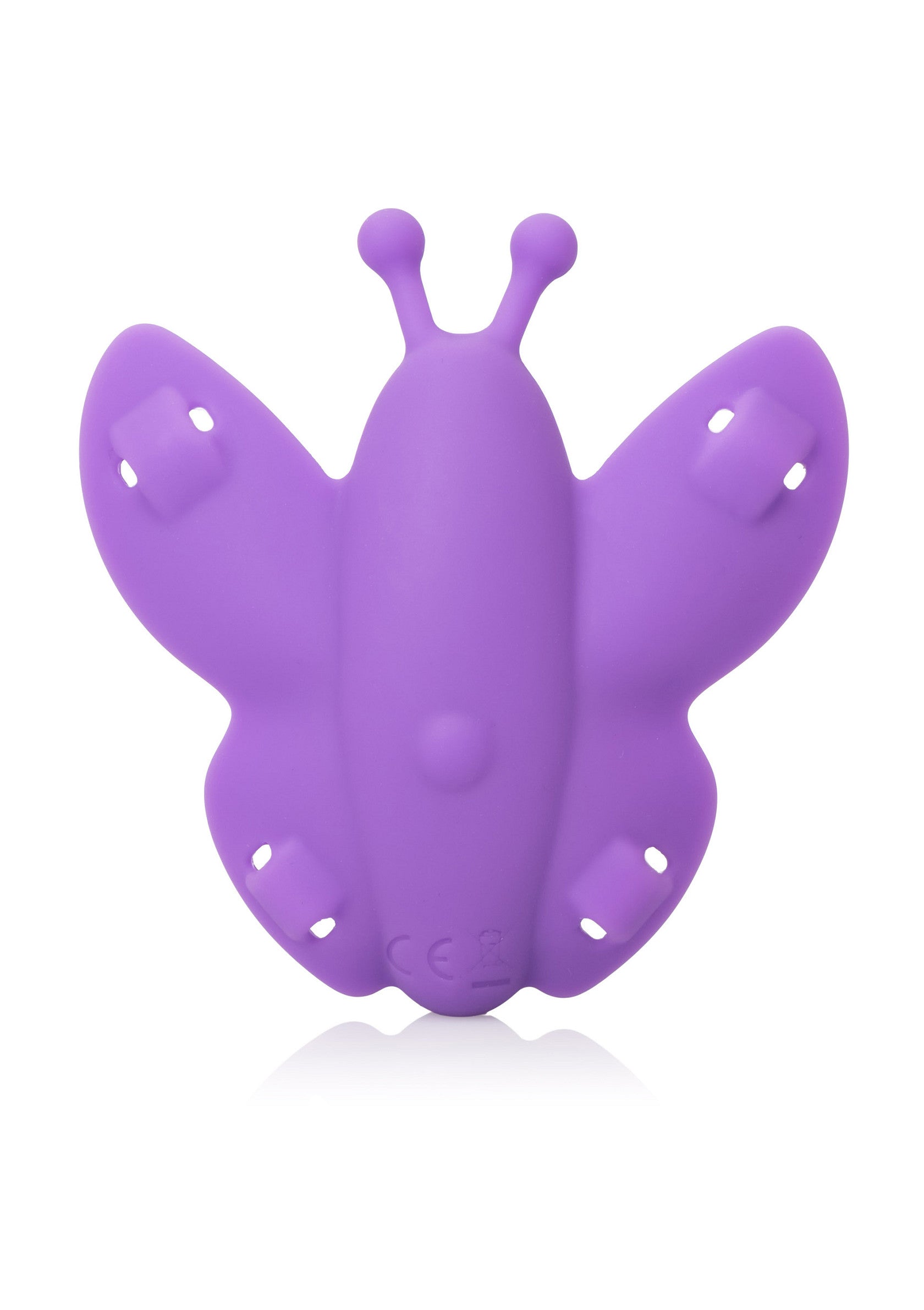 Papillon vibrant violet pour le plaisir solitaire et partagé.; Paarse vibrerende vlinder voor solo- en gedeeld plezier.; Purple vibrating butterfly for solo and shared pleasure.