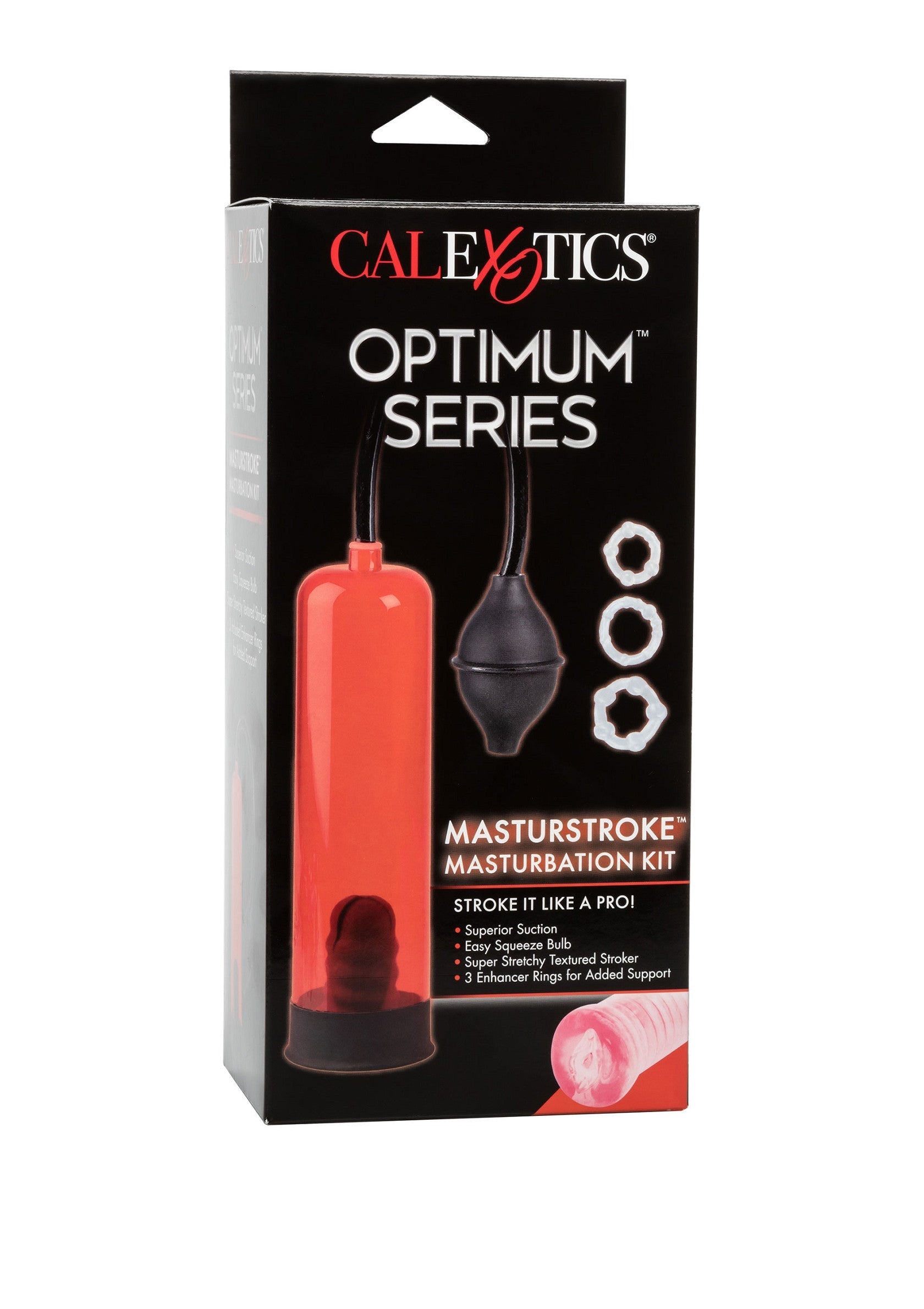Kit de masturbation CalExotics Optimum Series pour une expérience intense et personnalisée.; CalExotics Optimum Series masturbatieset voor een intense en persoonlijke ervaring.; CalExotics Optimum Series masturbation kit for an intense, personalized experience.