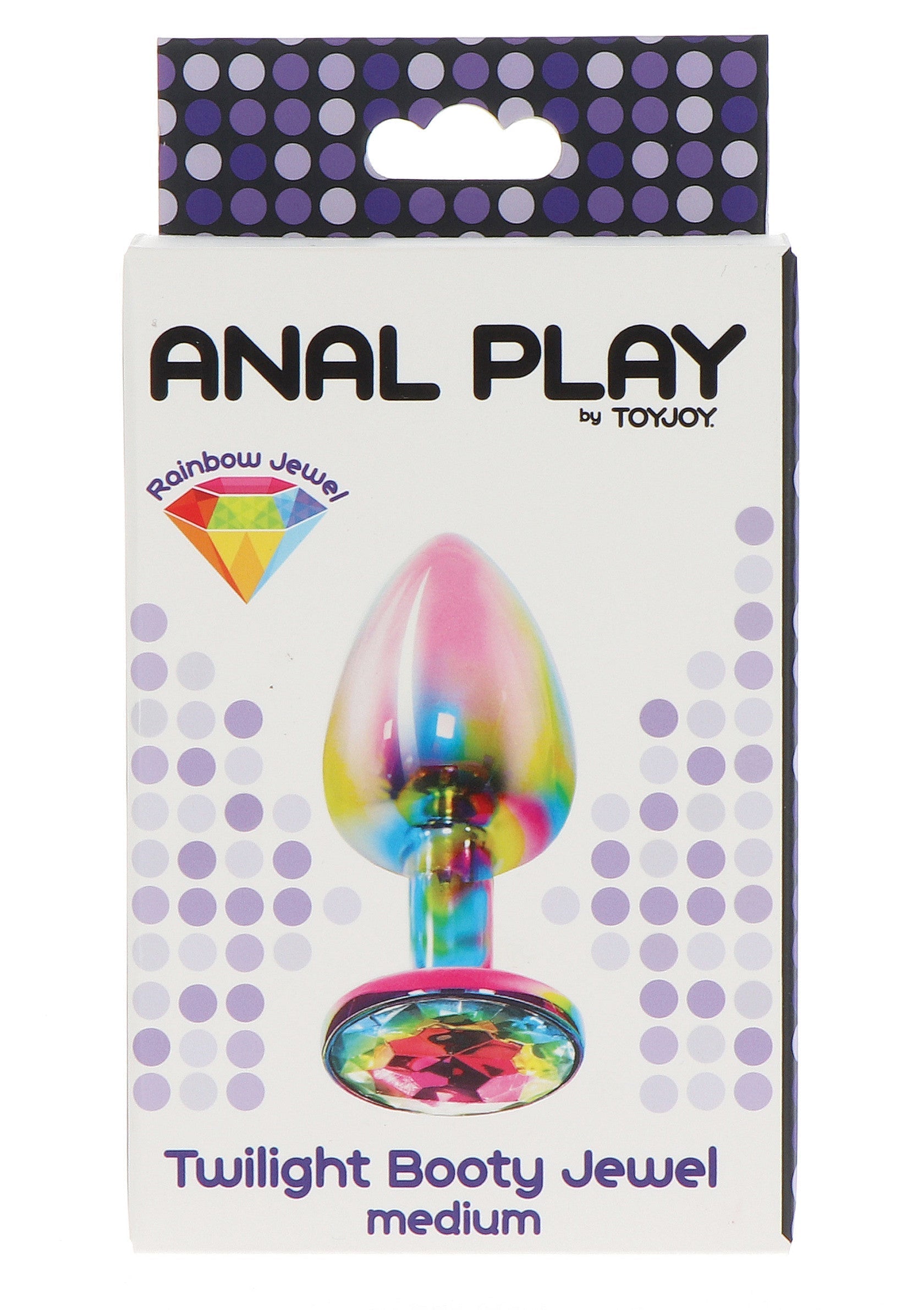 Twilight Booty Jewel medium. Plug anal en forme de bijou multicolore. Plaisir et fantaisie garantis!; Twilight Booty Jewel medium. Anaalplug in regenboog kleuren. Verras je partner met dit leuke speeltje!; Twilight Booty Jewel medium. Rainbow jewel anal plug. Spice up your sex life with this fun jewel!