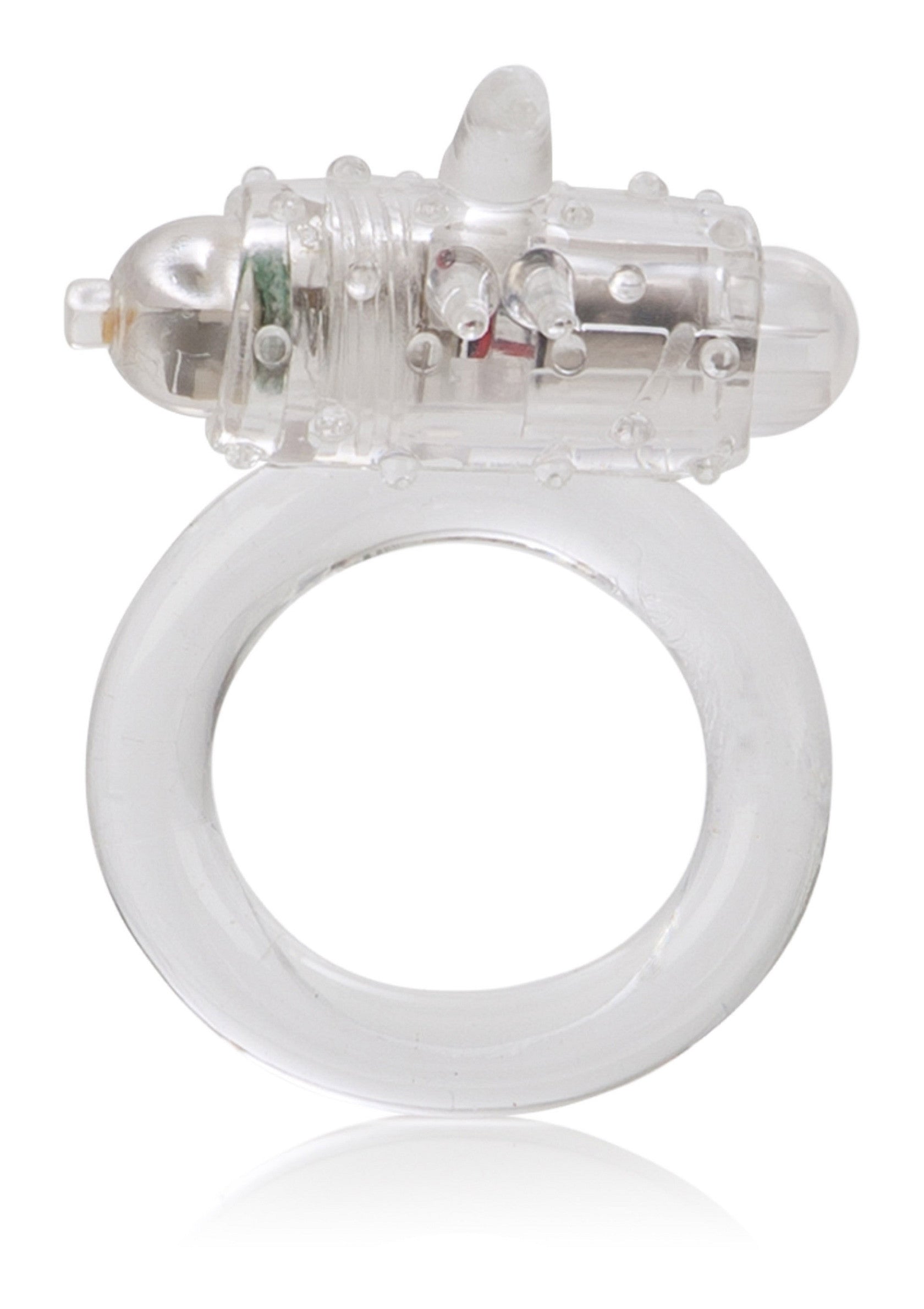 Anneau vibrant transparent pour plus de plaisir !; Transparante vibrerende ring voor extra genot!; Transparent vibrating ring for extra pleasure!