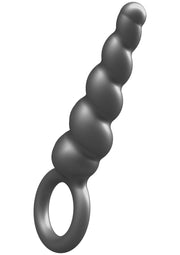 Plug anal gris avec anneau pour plus de plaisir. Découvrez de nouvelles sensations.; Grijze anale plug met lus voor extra genot. Ontdek nieuwe sensaties.; Grey anal plug with loop for added fun. Discover new sensations.