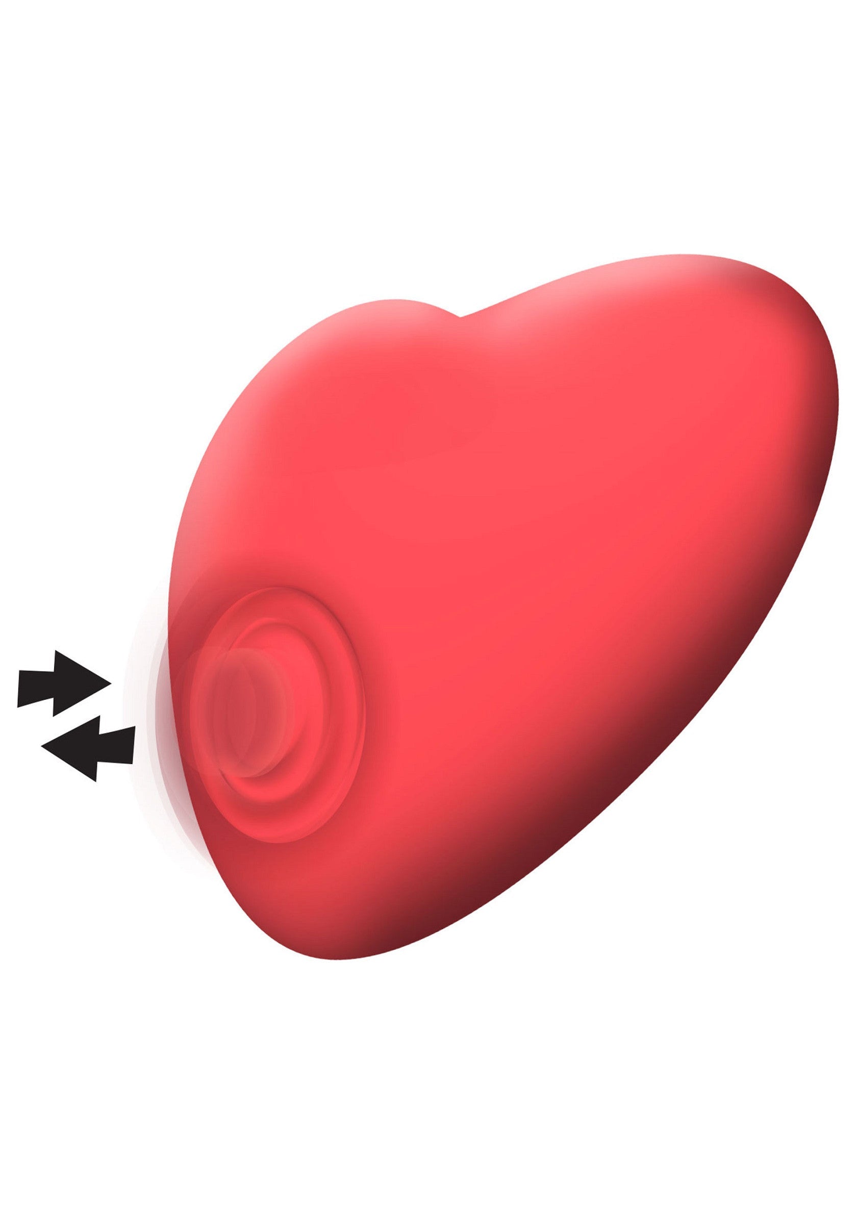 Jouet de couple vibrant en forme de coeur, rouge, pour le plaisir sensuel.; Rode, vibrerende hartvormige partner vibrator voor sensueel genot.; Red, vibrating heart-shaped couples vibrator for sensual pleasure.