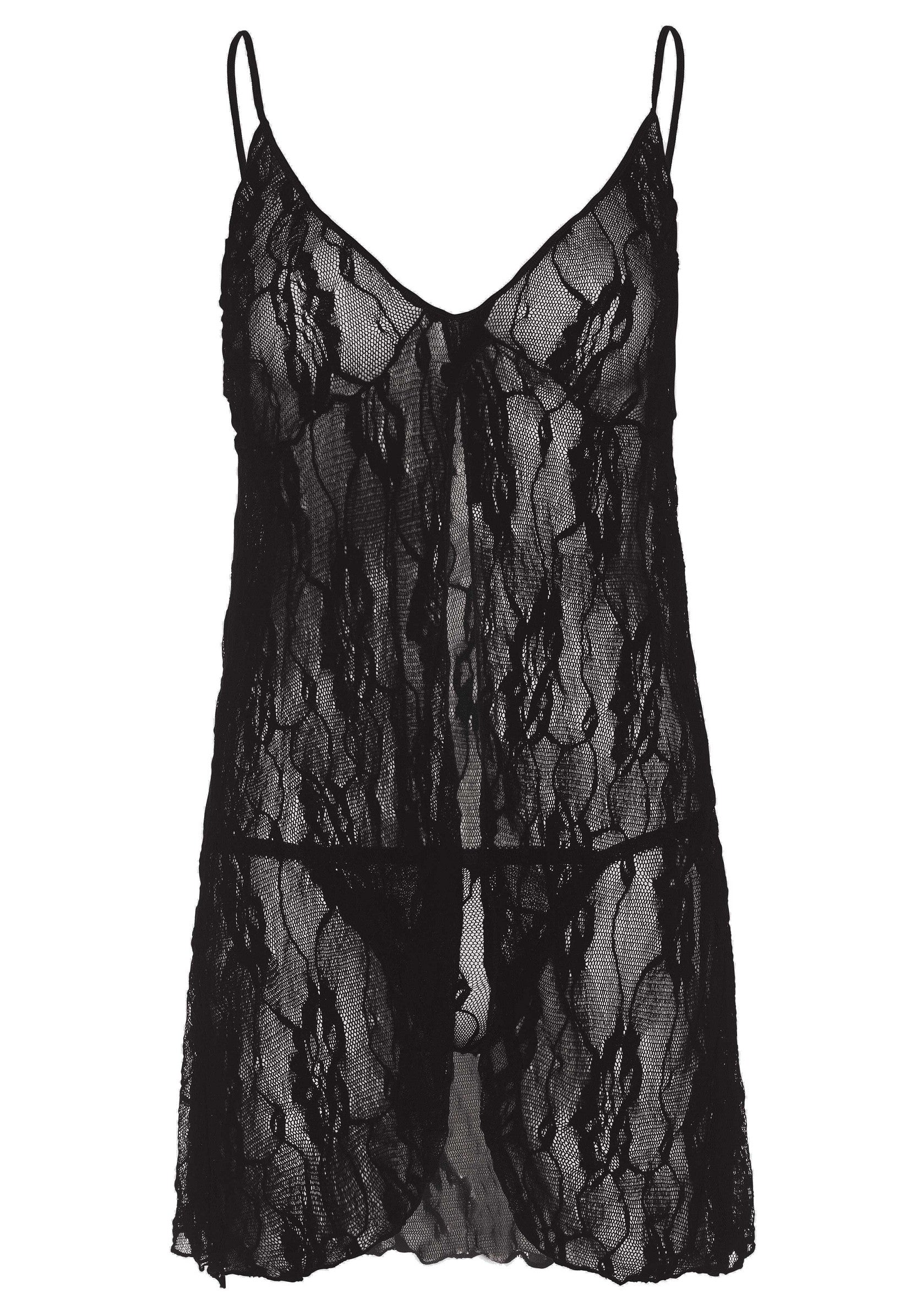 Nuisette en dentelle noire. Élégante et séduisante, idéale pour une nuit spéciale. Confortable et féminine.; Zwarte kanten babydoll. Elegant en verleidelijk, ideaal voor een speciale nacht. Comfortabel en vrouwelijk.; Black lace babydoll. Elegant and seductive, perfect for a special night. Comfortable and feminine.
